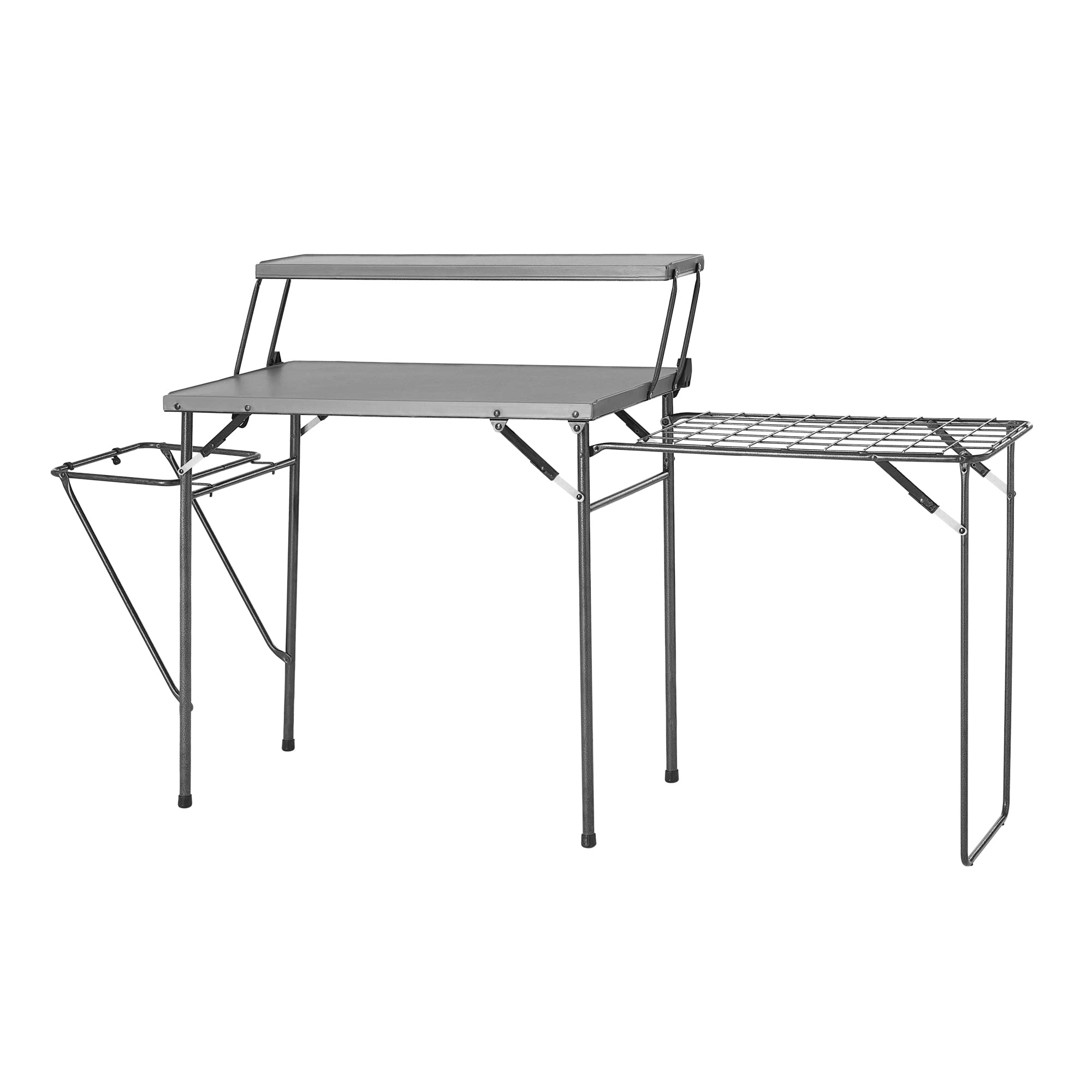 Maarch Folding Grill Table for Outdoor Camping - Lightweight Portable Kitchen Table with Grill Stand for Stove (Grey) - Perfect for Backyard BBQs, Picnics & Camping Trips