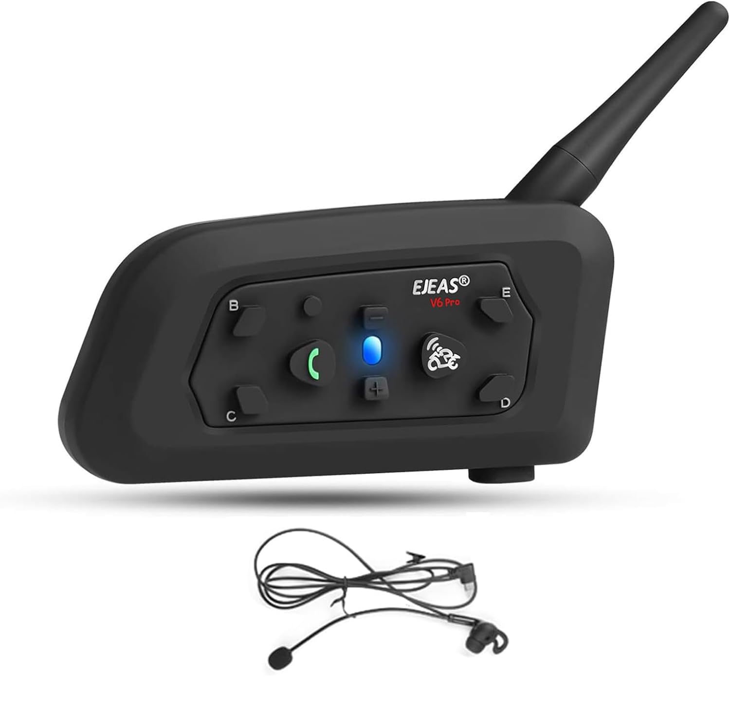 EJEAS V6C Football Referee Headset - Bluetooth Communication System for 2-6 People, 1000m Range, DSP Noise Cancellation, Waterproof (Pack of 1) - Perfect for Soccer Referees, Coaches, and Sports Officials During Games and Training Sessions