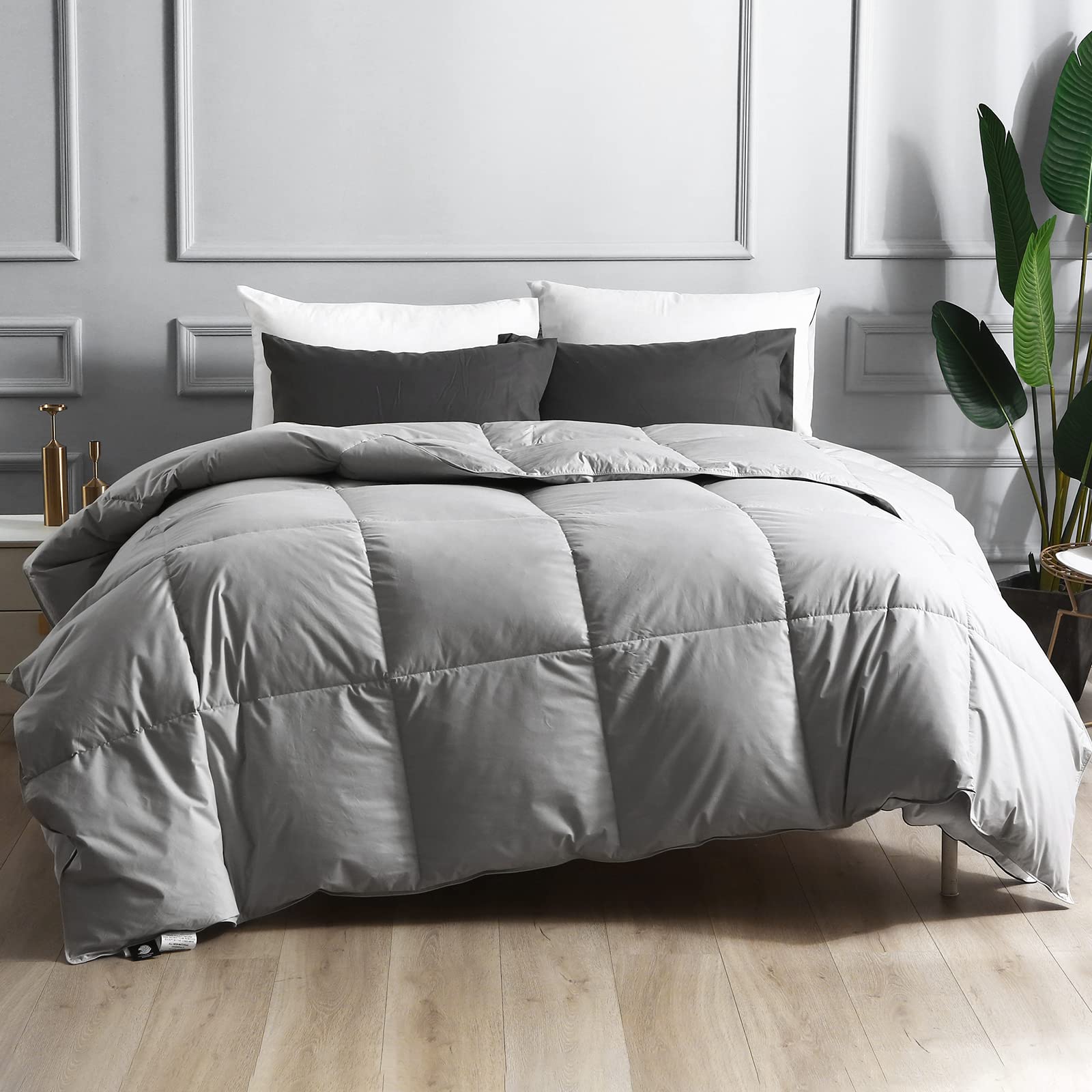 Premium King Size Down Comforter - All Season Hypoallergenic Down & Feather Filling, 100% Cotton Duvet Cover | Warm & Breathable for Year-Round Comfort | Perfect for Master Bedrooms, Guest Rooms & Cozy Nights