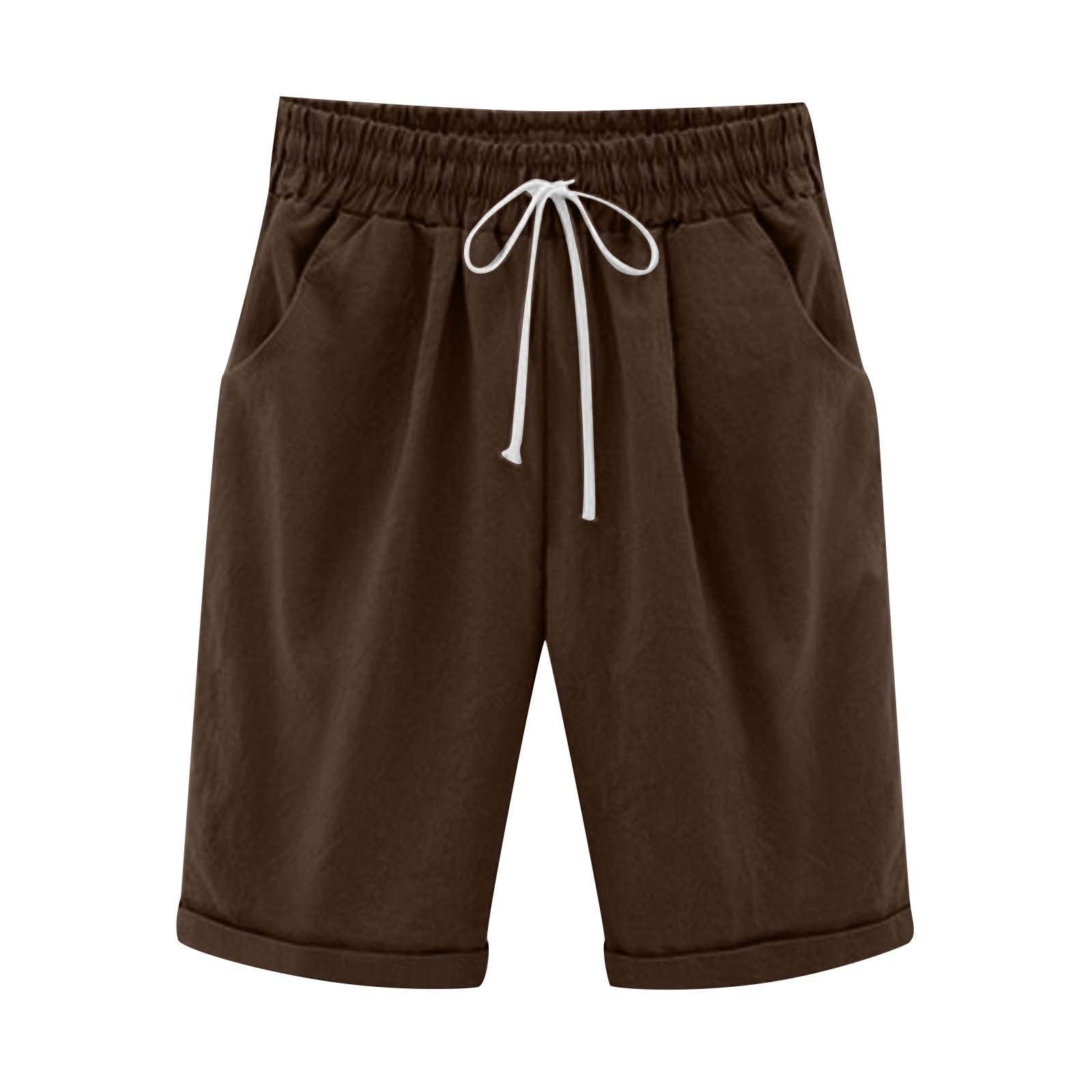 Women's Plus Size Bermuda Shorts - Elastic Waist & Drawstring for Casual Wear
