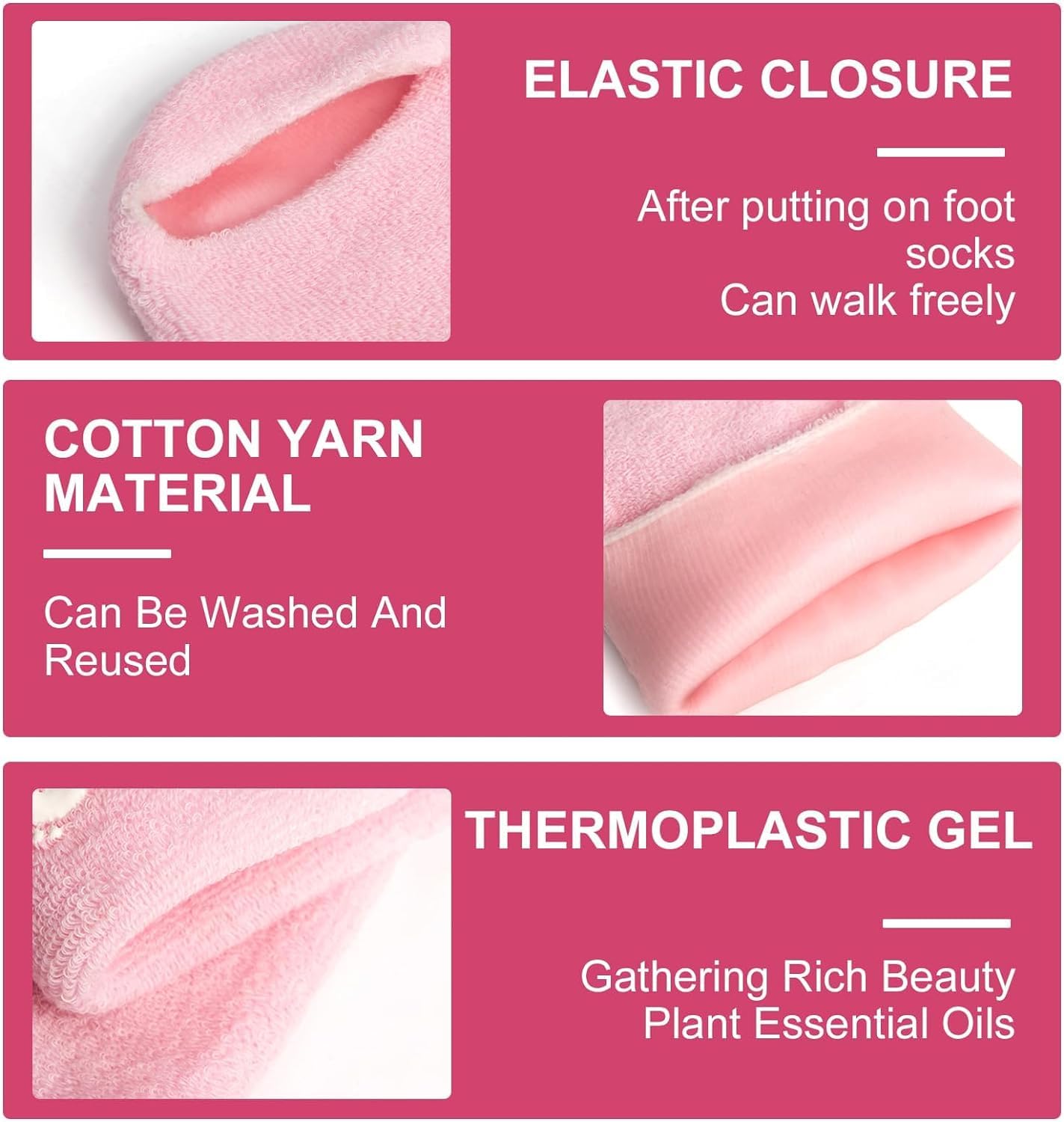 Finaxo Moisturizing Silicone Socks for Women - Soft Gel Aloe Spa Socks to Repair Dry Feet, Cracked Heels & Soften Rough Skin - Perfect for Pedicure, Night Care & Callus Treatment (1 Pair)