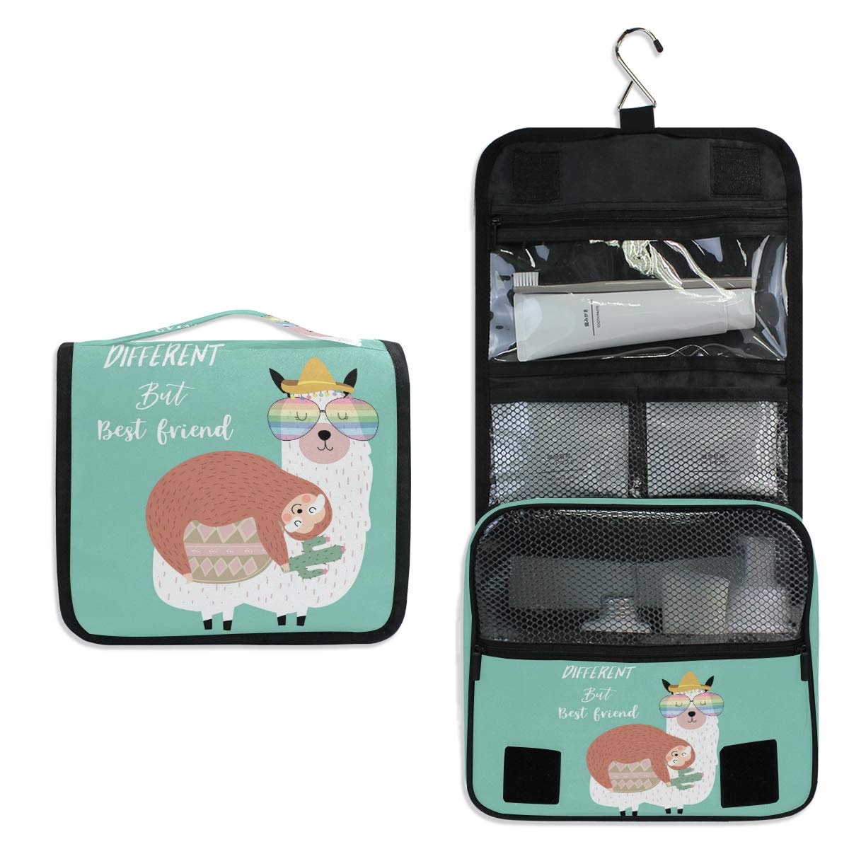 Cute Sloth Travel Toiletry Bag - Waterproof Cosmetic Pouch for Women & Girls - Perfect for Showers & Vacations