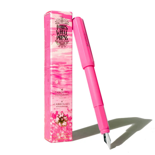 Ferris Wheel Press Carousel Fountain Pen - Malibu Blush Pink Ink | Premium Writing Pen for Calligraphy, Journaling & Gift Giving
