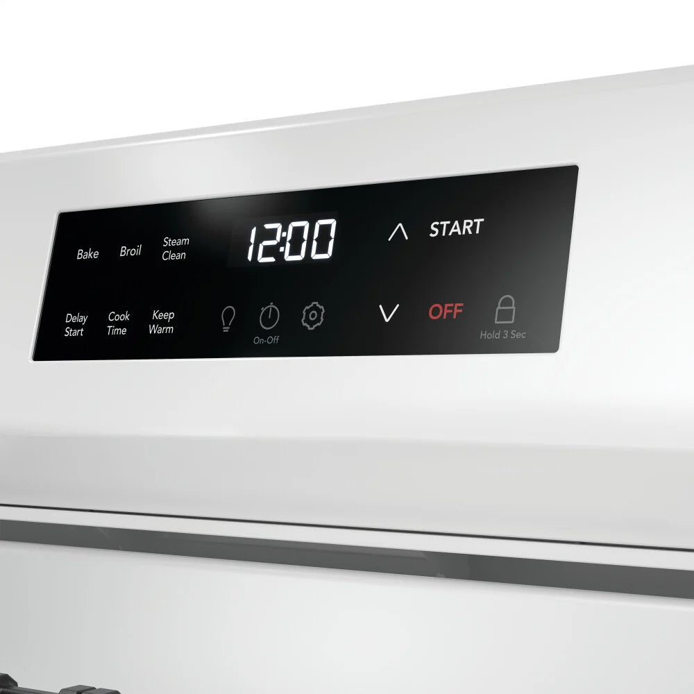 Frigidaire FCRG3062AW 30-Inch Gas Range with Steam Clean Function - White | Perfect for Modern Kitchens & Home Cooking