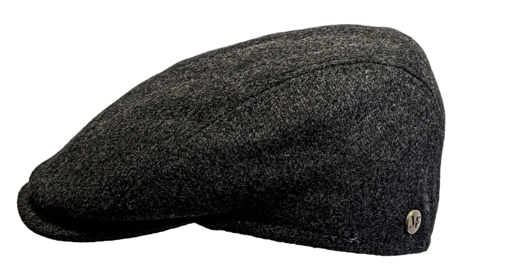 M Flechet Wool Blend Dark Grey Flat Cap for Men - Classic Winter Hat for Outdoor Activities, Casual Wear & Travel