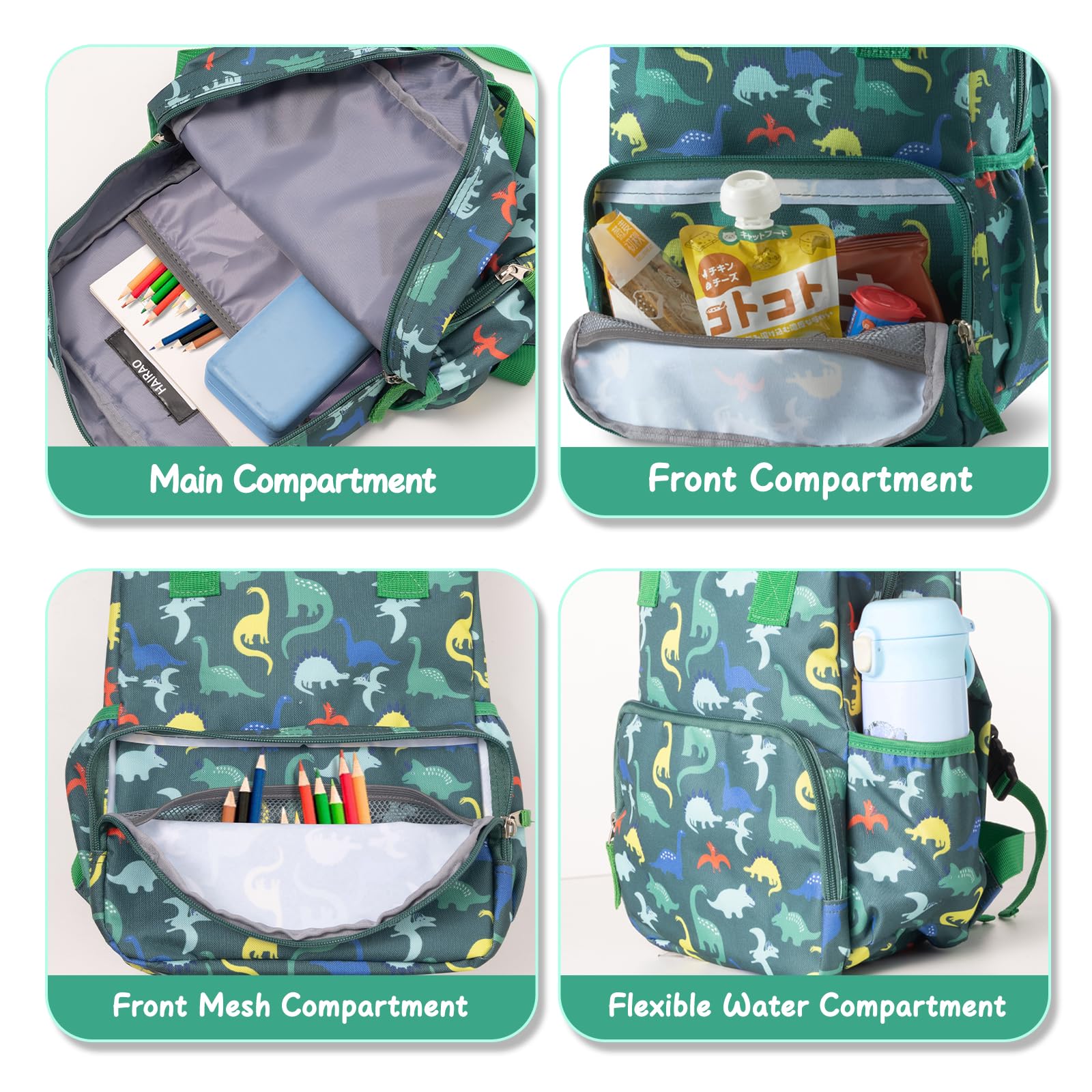 Dinosaur Toddler Backpack for Boys & Girls Ages 2-5 - Cute Preschool Backpack with Adjustable Chest Strap - Perfect for Kindergarten, Daycare & Travel - Lightweight Kids Bookbag for School Supplies & Daily Use