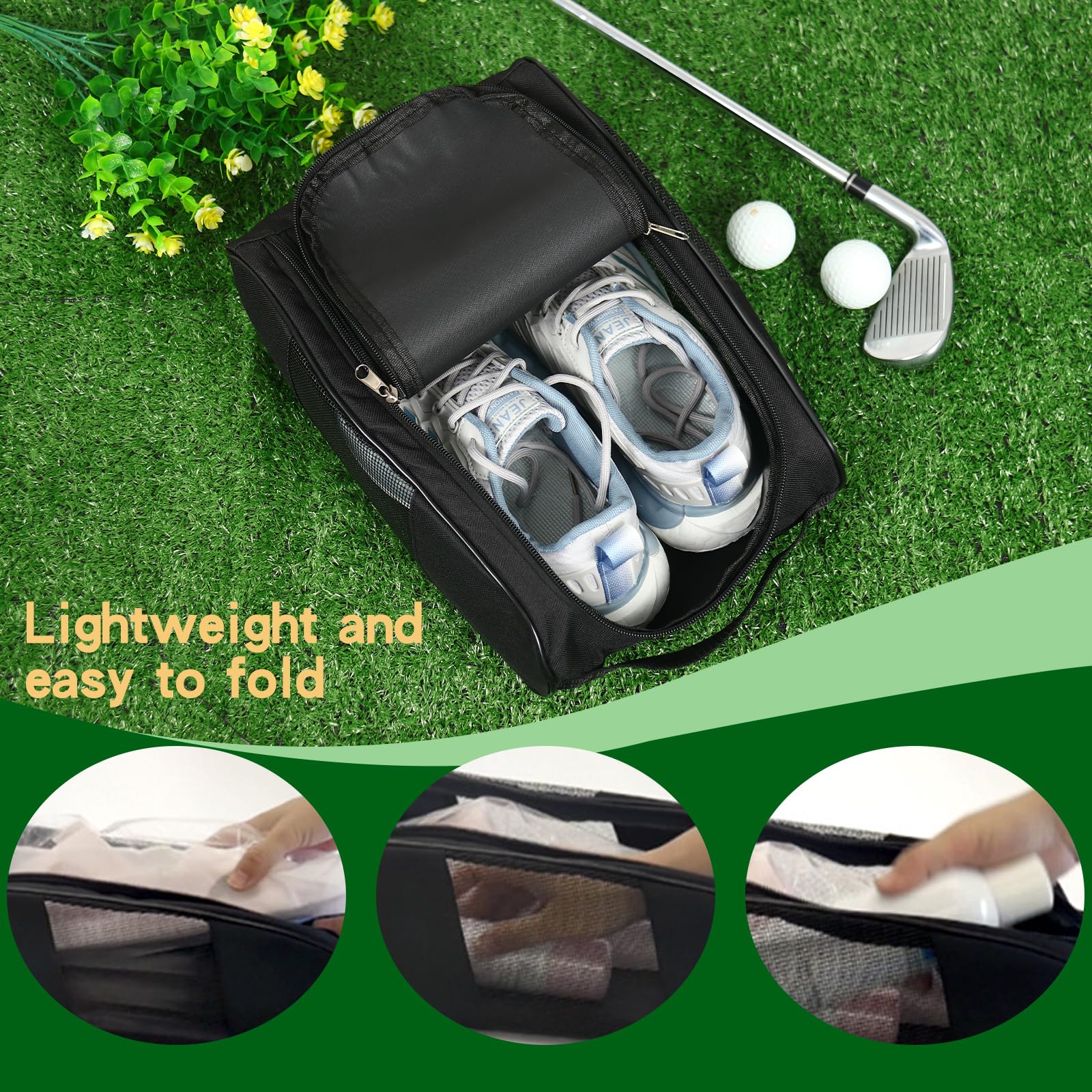 Custom Embroidered Golf Shoe Bag for Men - Personalized Golf Accessories Organizer with Name/Text - Durable Travel Storage Case for Golf Shoes & Equipment (Blue) - Perfect Gift for Golf Lovers & Tournament Players