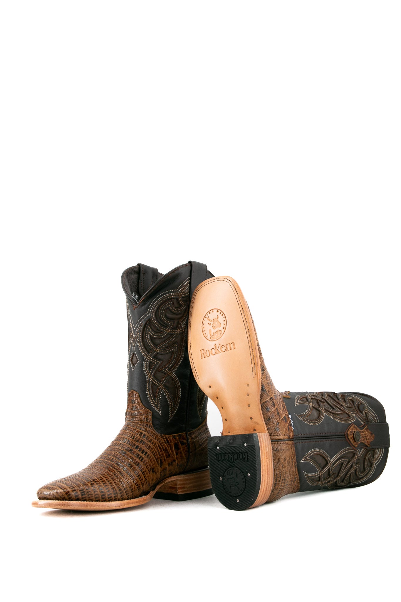 Lizard Square Toe Cowboy Boots for Men - Genuine Exotic Leather Western Boots with Comfortable Fit - Perfect for Rodeo, Country Dancing & Outdoor Adventures
