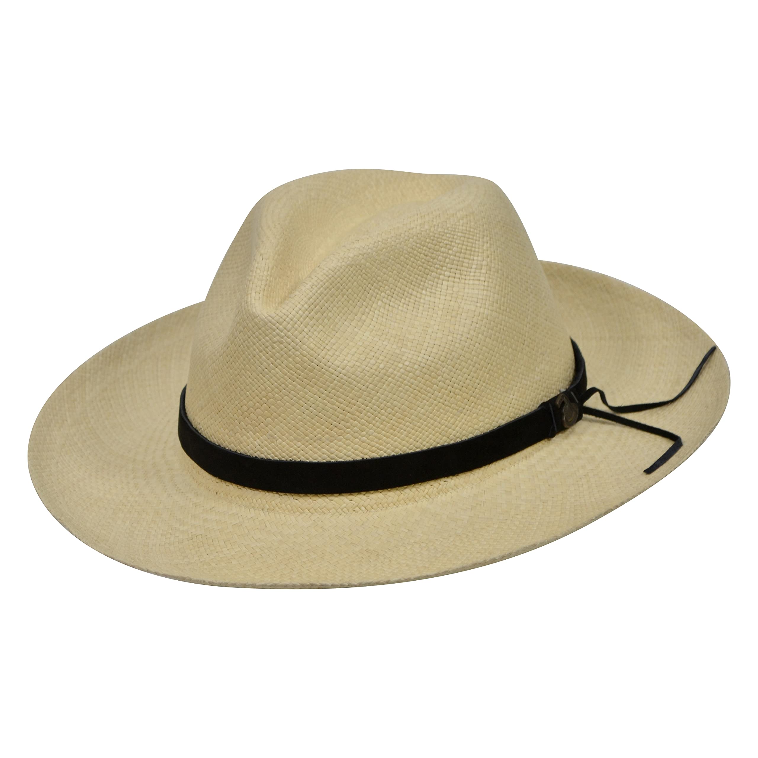 Original Panama Hat for Men & Women - Wide Brim Classic Fedora with Leather Band - Handmade in Ecuador by Ecua-Andino - Perfect for Beach, Wedding & Summer Outdoor Activities