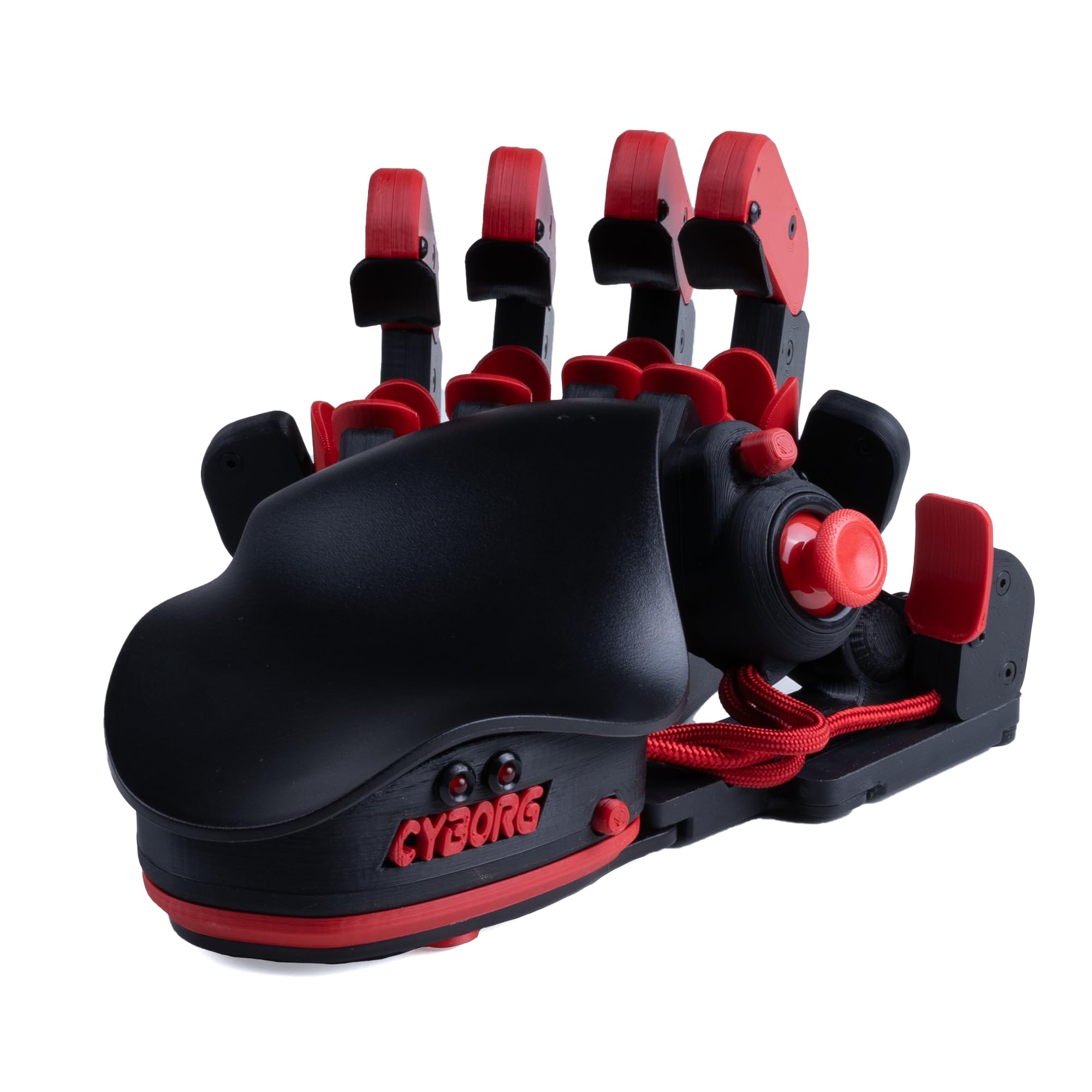 Azeron Cyborg Programmable Gaming Keypad for PC - Ergonomic Analog Thumbstick & 29 Customizable Buttons - 3D Printed Right-Handed Game Controller (Red) - Perfect for FPS, MMO, and Esports Gaming