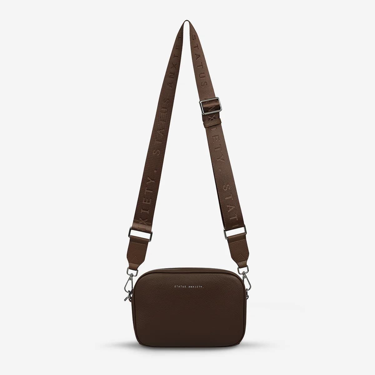 Status Anxiety Plunder With Webbed Strap Bag in Cocoa - Stylish Crossbody Purse for Women, Perfect for Everyday Use, Travel & Night Out