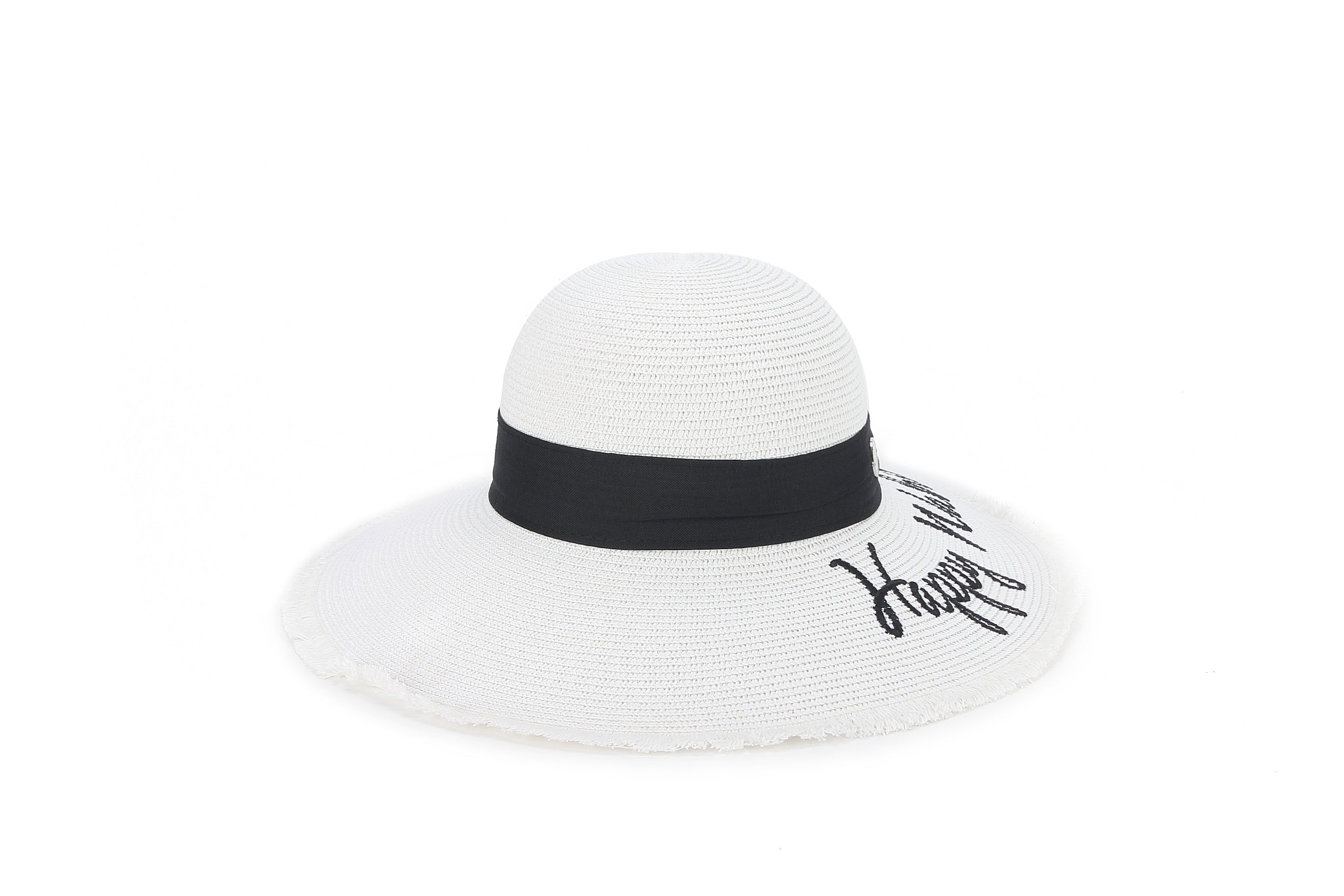 Gardenia Happy Wahine White Hat - Stylish Floral Summer Beach Hat for Women - Perfect for Vacations, Outdoor Parties, and Beach Getaways