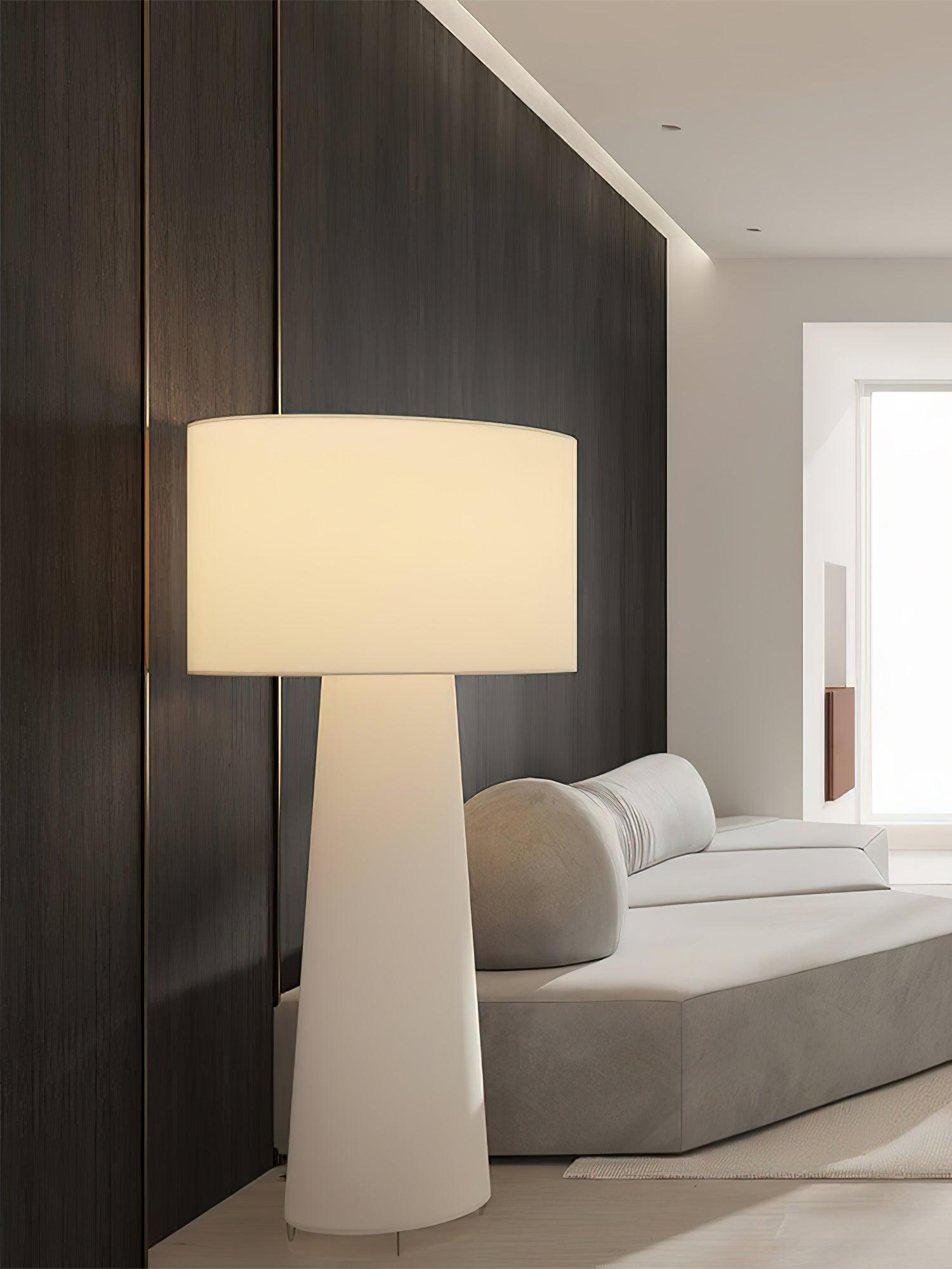 Modern Column Fabric Floor Lamp - Elegant Standing Light for Living Room, Bedroom & Office - Perfect for Reading, Relaxing & Ambient Lighting
