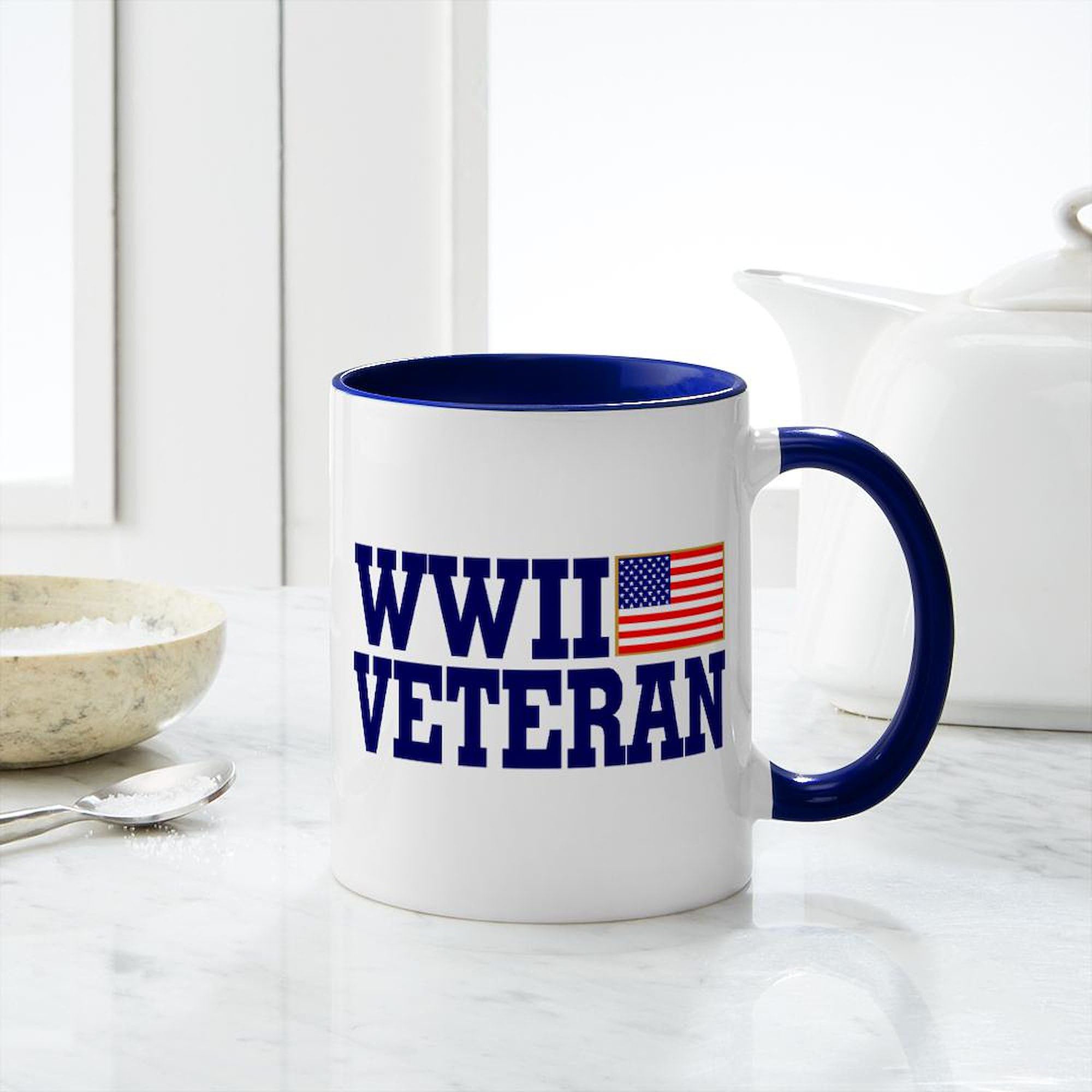 WWII Veteran Ceramic Coffee Mug - 11 oz (325 ml) | Perfect for Military Appreciation Gifts, Veterans Day, and Patriotic Home Decor