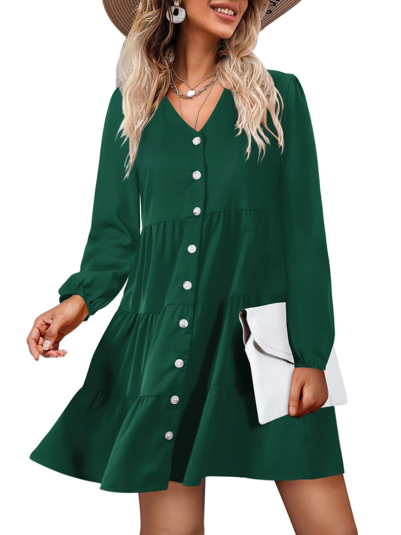 Amoretu Women's Summer Swing Dress - Casual Flowy Tunic Beach Dress with Pockets | Perfect for Vacation, Beach Outings & Summer Parties