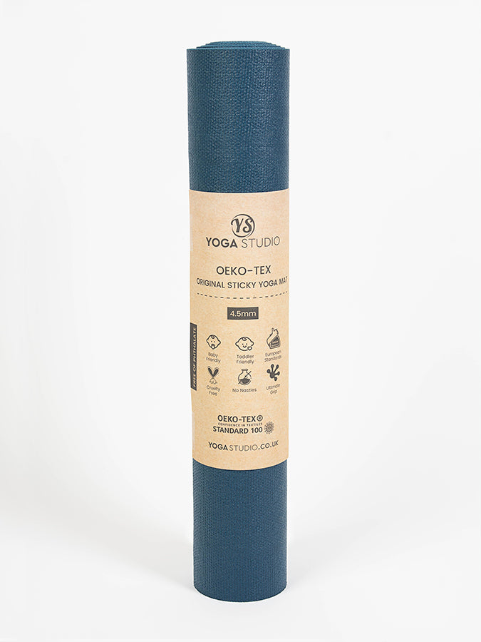 Eco-Friendly Non-Slip Yoga Mat 4.5mm Thick - Oeko-Tex Certified for Home & Studio Practice - Perfect for Hot Yoga, Pilates and Meditation