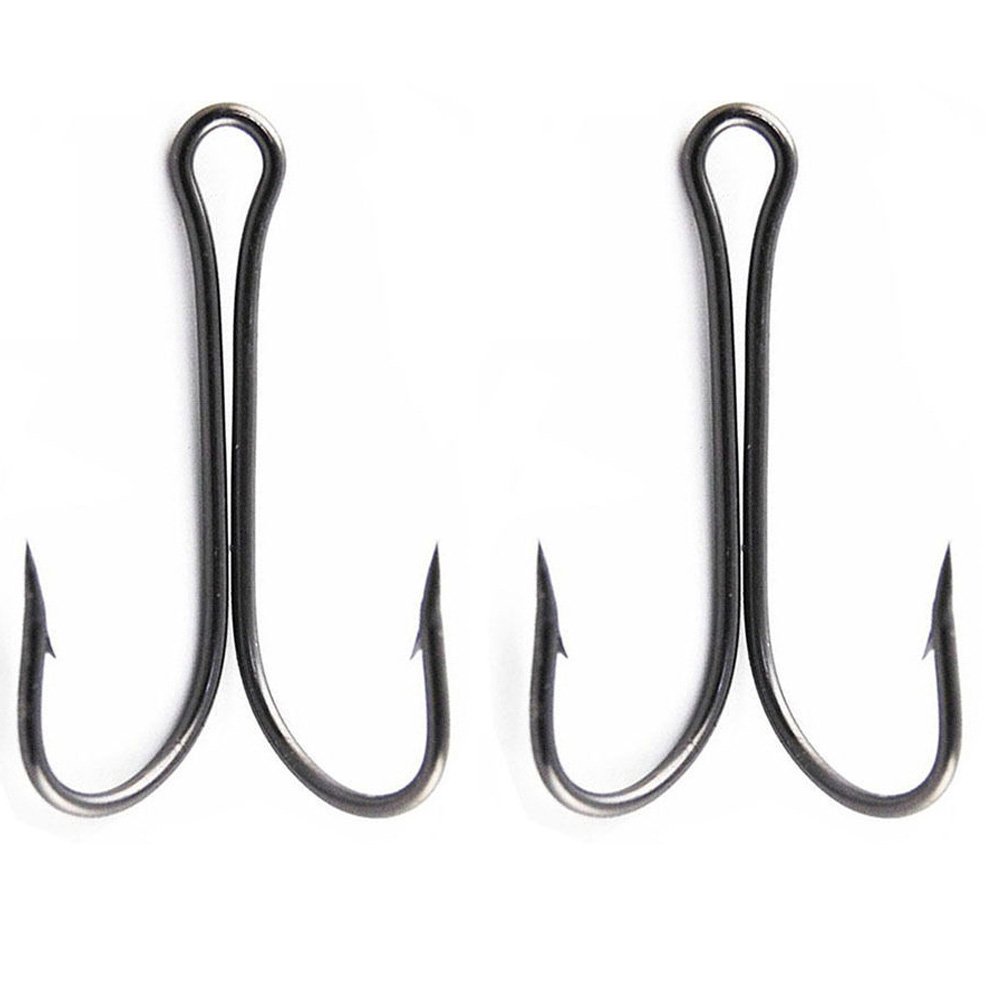 100pcs #8 Round Bend Strong Sharp Fishing Treble Hooks - Saltwater & Freshwater Fishing Hooks (Size 3551) - Perfect for Bass, Trout, and Saltwater Game Fish