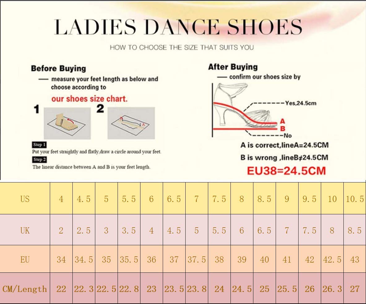 Latin Dance Shoes for Women - 4 Inch High Heel with Adjustable Straps & Suede Sole - Perfect for Salsa, Bachata, Ballroom Dancing and Performance