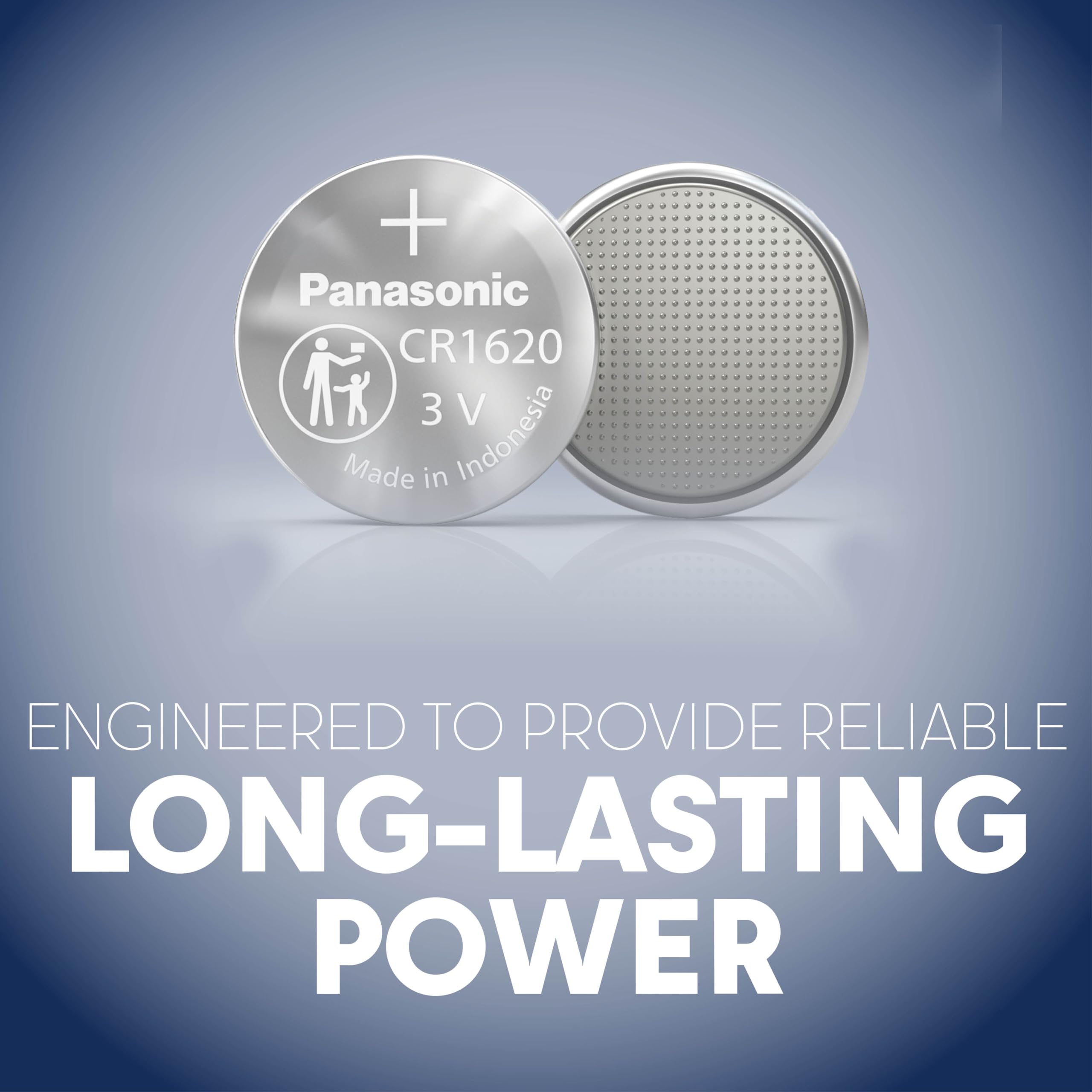 Panasonic CR1620 3V Lithium Coin Battery - Long Lasting 1620 Coin Cell (2-Pack) | Child Resistant Packaging | Perfect for Watches, Calculators & Key Fobs