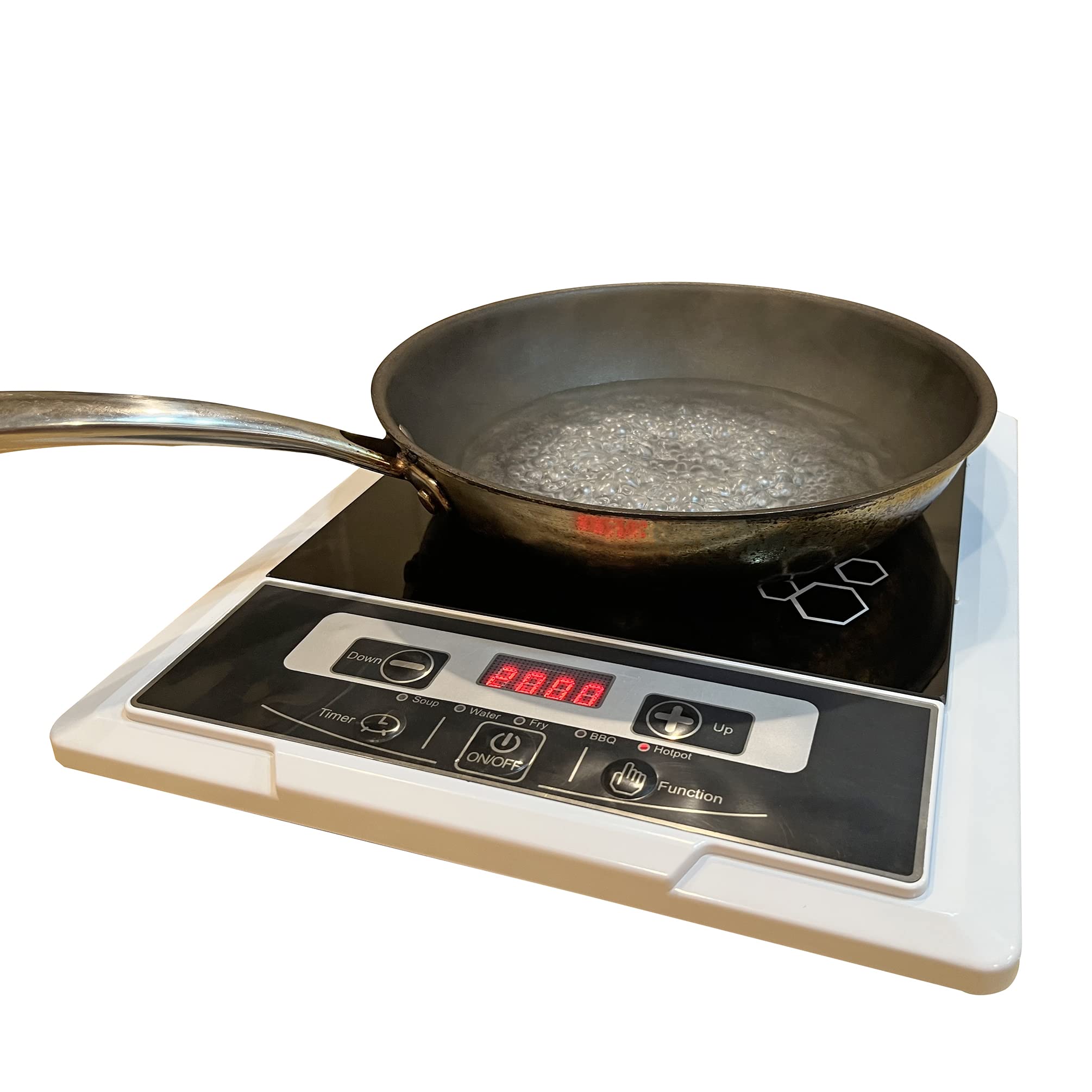 FixtureDisplays® 2000W Portable Induction Cooktop - Fast Heating Electric Stove for Home, Dorm & Camping - Perfect for Boiling, Frying & Cooking Meals Anywhere