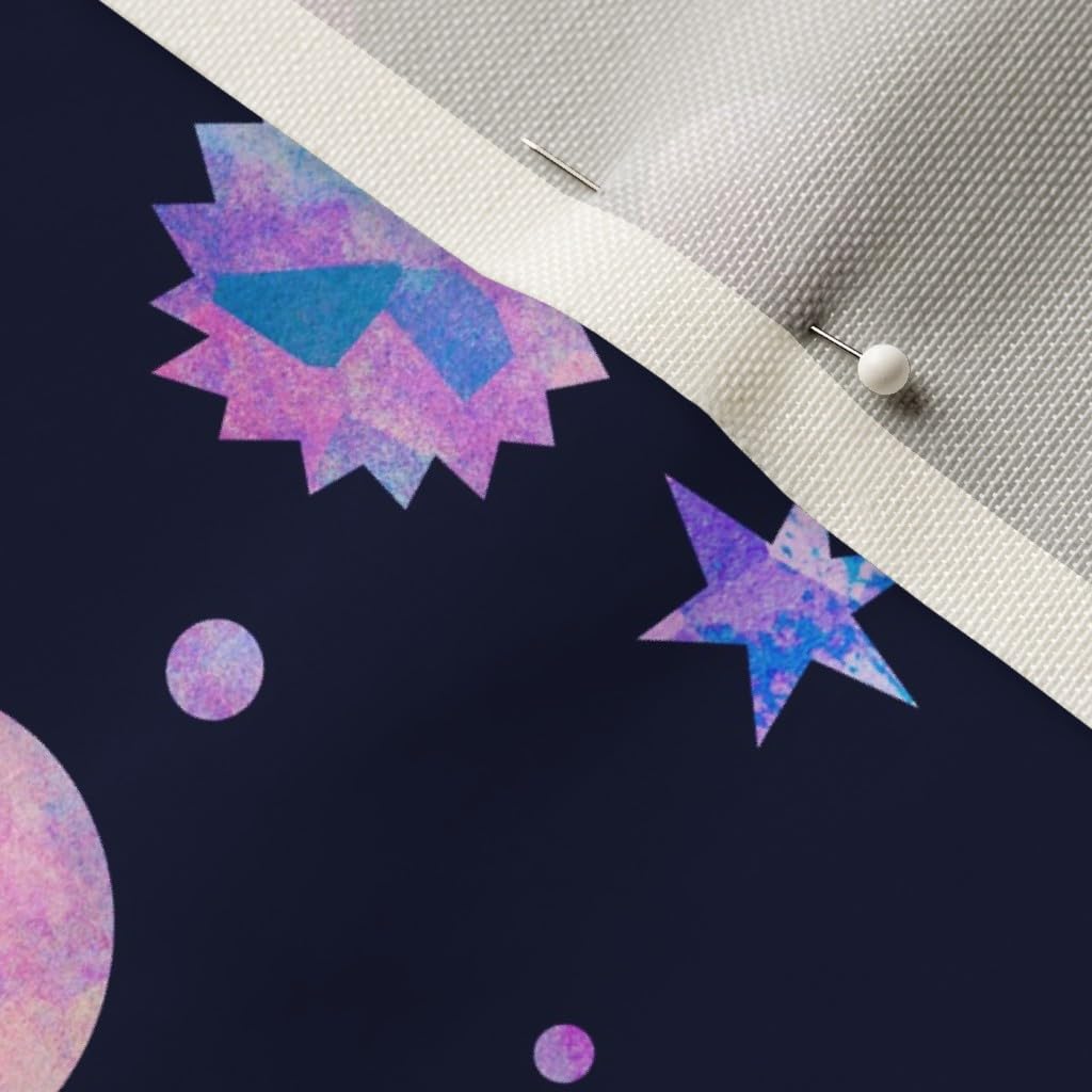 Galaxy Cosmic Space Stars Printed Velvet Fabric by The Yard - Upholstery, Home Decor & Apparel Material | Perfect for DIY Curtains, Pillows & Fashion Projects