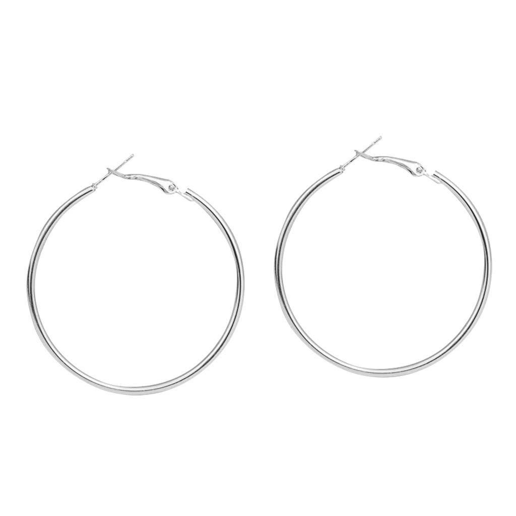 BEUU Hoop Earrings for Women - 14K Gold & Silver Plated Stainless Steel Circle Earrings - Hypoallergenic Click-Down Clasp for Sensitive Ears - Perfect for Everyday Wear, Parties & Gifts