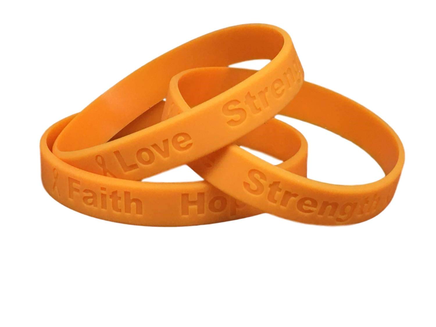 10 Pack Orange Silicone Bracelets for Kidney Cancer Awareness - Comfortable Adult Size Wristbands - 100% Silicone Support Bands for Fundraising, Charity Events & Showing Solidarity