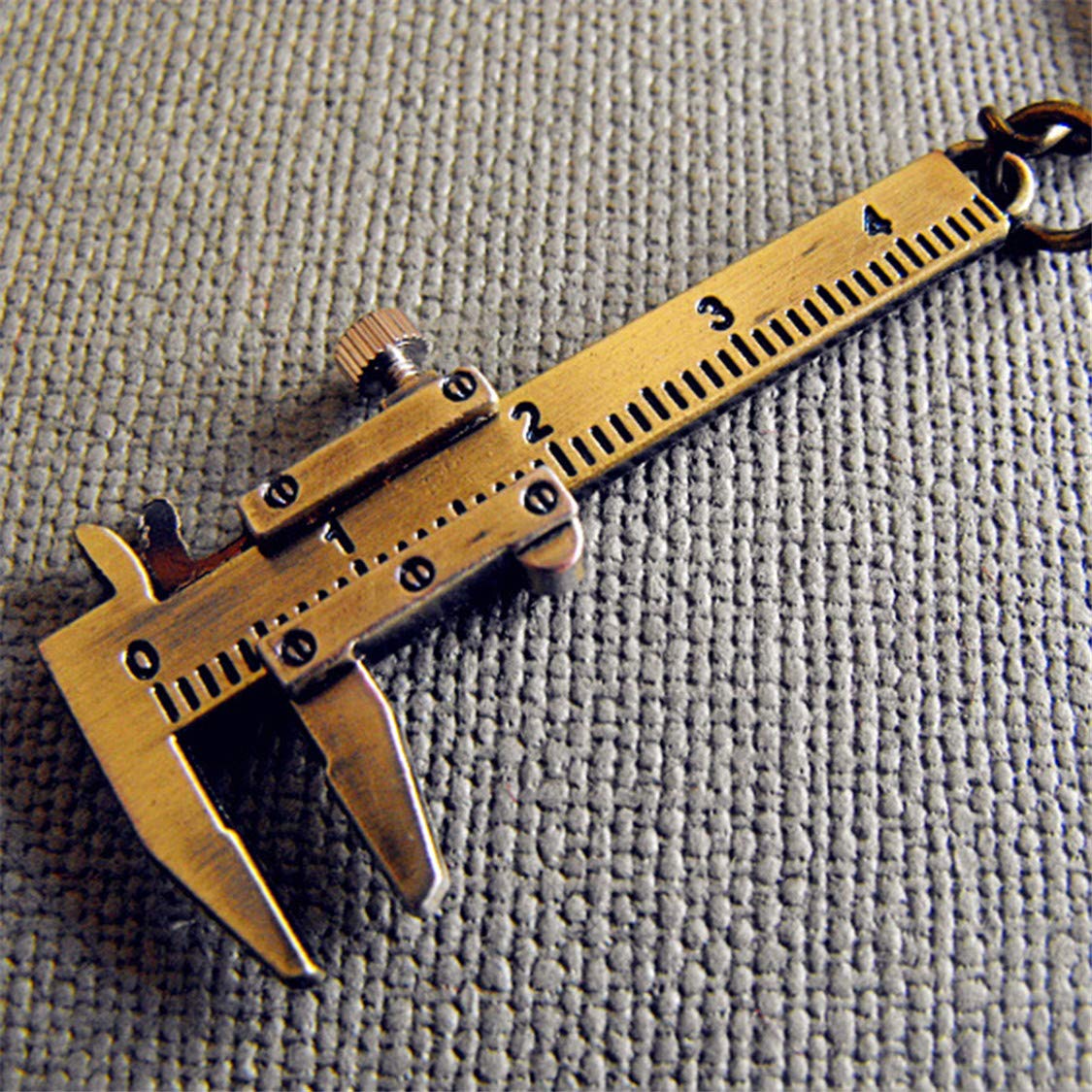 Precision Mini Vernier Caliper Keychain - Stainless Steel Simulation Slide Ruler with Key Ring - Perfect for Engineers, Students & DIY Enthusiasts (Gift Idea for Tool Lovers)