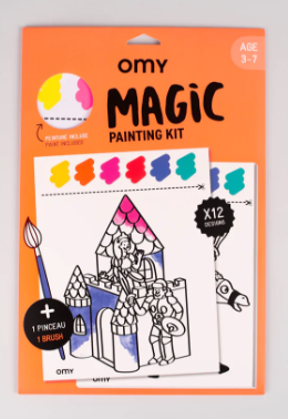 OMY Magic Paint Kit for Kids - Reusable Water Coloring Book with 4 Scenes & Brush - Fun & Educational Art Activity for Boys & Girls - Perfect for Travel, Birthday Gifts & Indoor Playtime