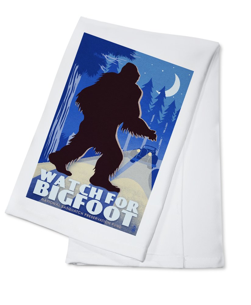 Bigfoot WPA Style Tea Towel - 100% Cotton Decorative Hand Towel for Kitchen, Home & Cabin Decor - Perfect for Dish Drying, Gift Giving & Vintage Style Decor
