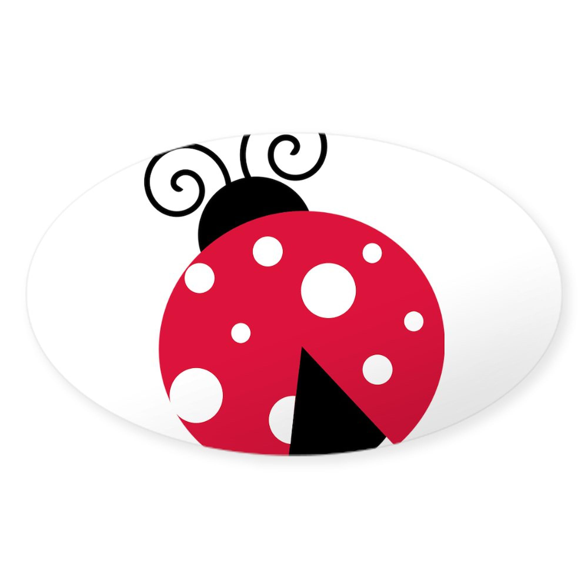Large Ladybug Car Bumper Sticker - Oval Decal for Cars & Laptops