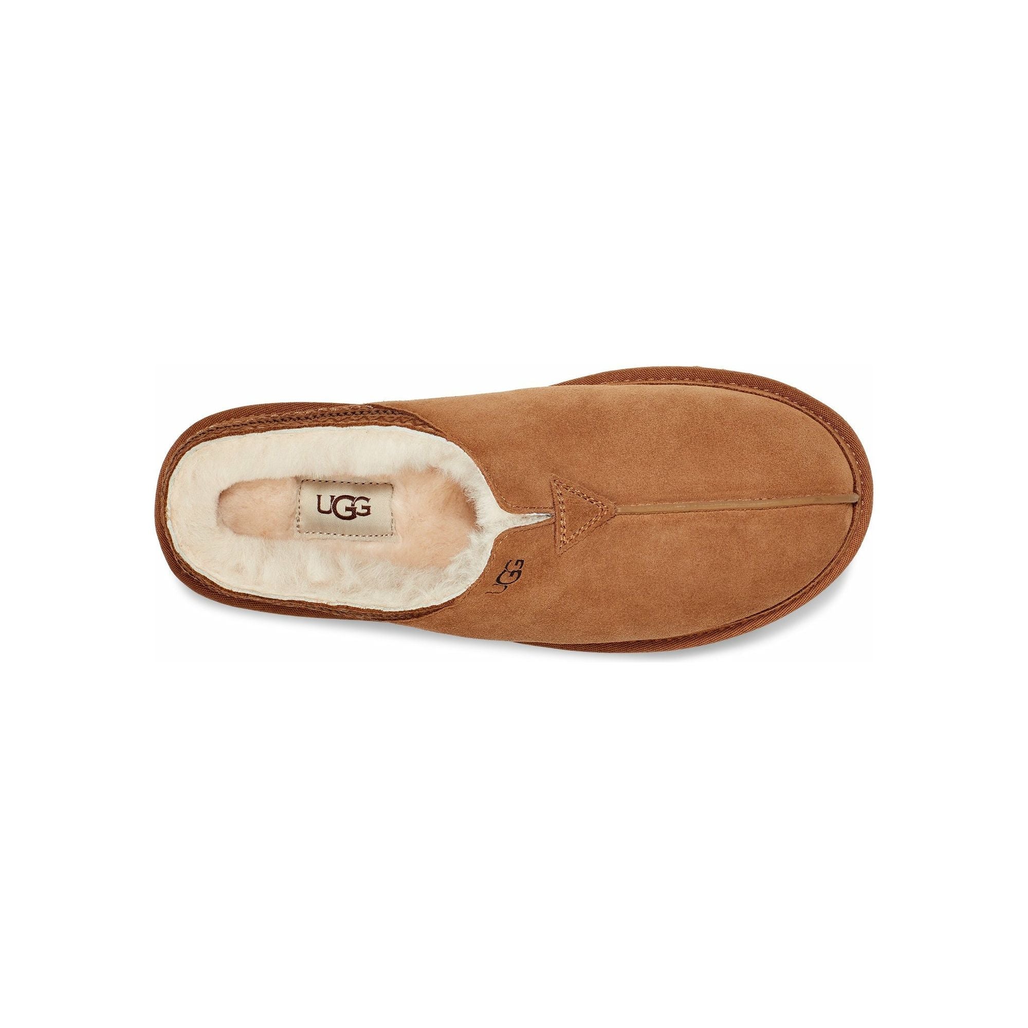 UGG Men's Neuman Slippers - Chestnut Brown Genuine Sheepskin Indoor/Outdoor House Shoes for Comfort & Warmth - Perfect for Winter Lounging, Home Office & Cozy Evenings