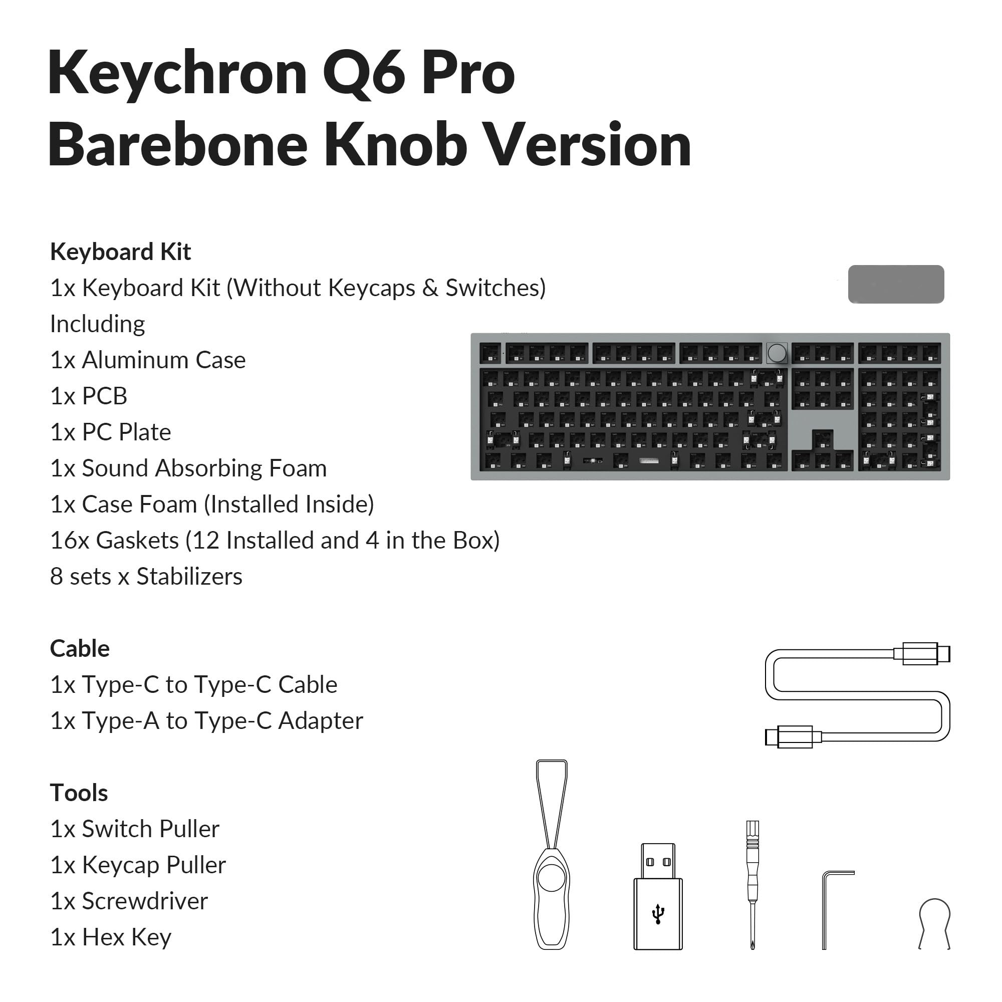 Keychron Q6 Pro Full-Metal Custom Mechanical Keyboard - QMK/VIA Programmable, Wireless Bluetooth & Wired USB, Hot-Swappable RGB Backlit, Full Size Layout for Mac/Windows/Linux (Grey) | Perfect for Gaming, Coding & Office Work