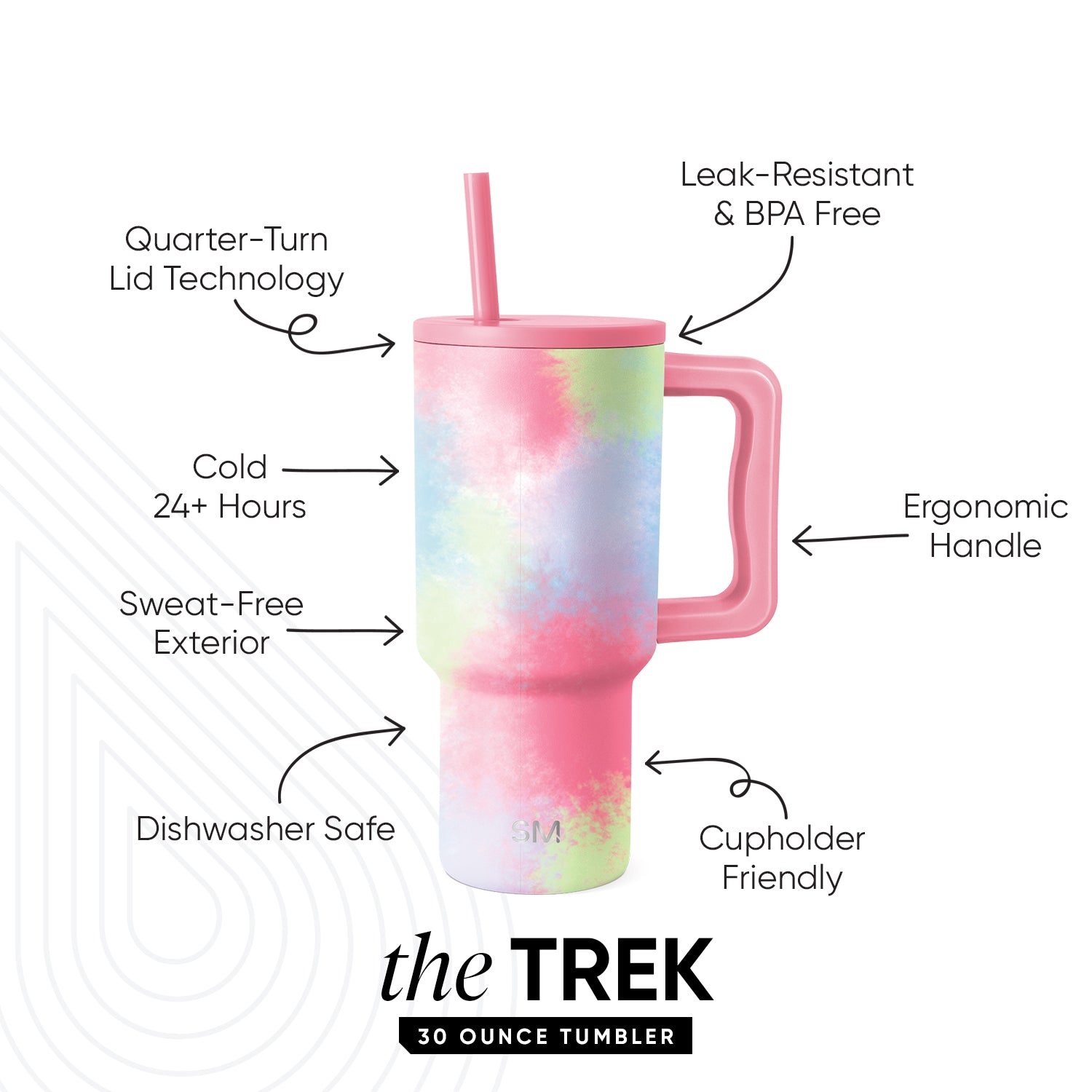 Premium Trek Tumbler 30oz Stainless Steel Vacuum Insulated Water Bottle - Keeps Drinks Hot/Cold for 24 Hours - Perfect for Hiking, Camping & Outdoor Adventures