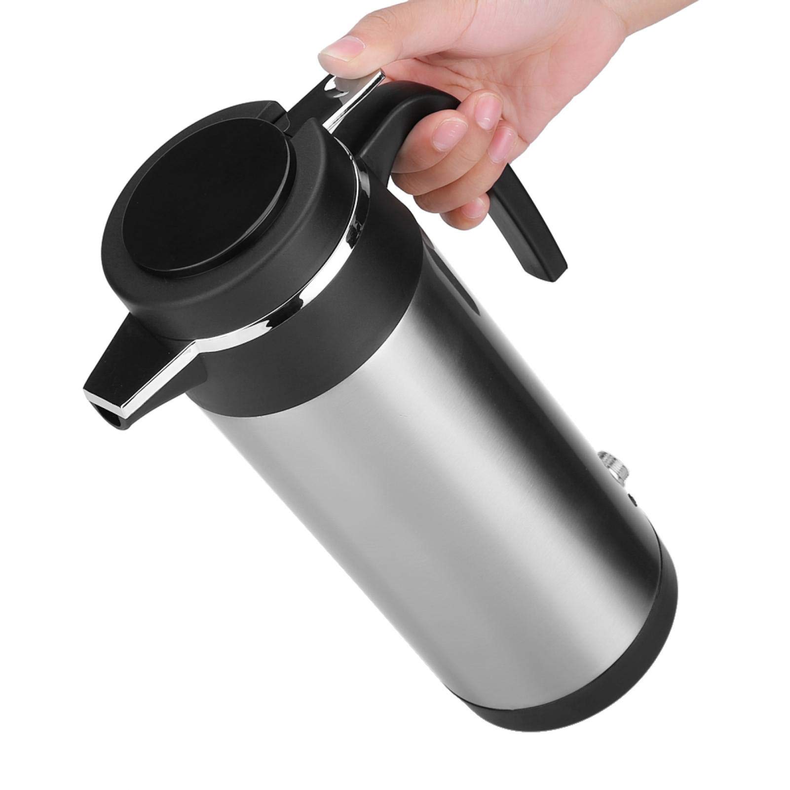 12V/24V Stainless Steel Car Electric Kettle - 1200ML Auto Heating Water Bottle for Travel, Camping & Road Trips | Fast Boiling Portable Kettle for Cars, Trucks & RVs