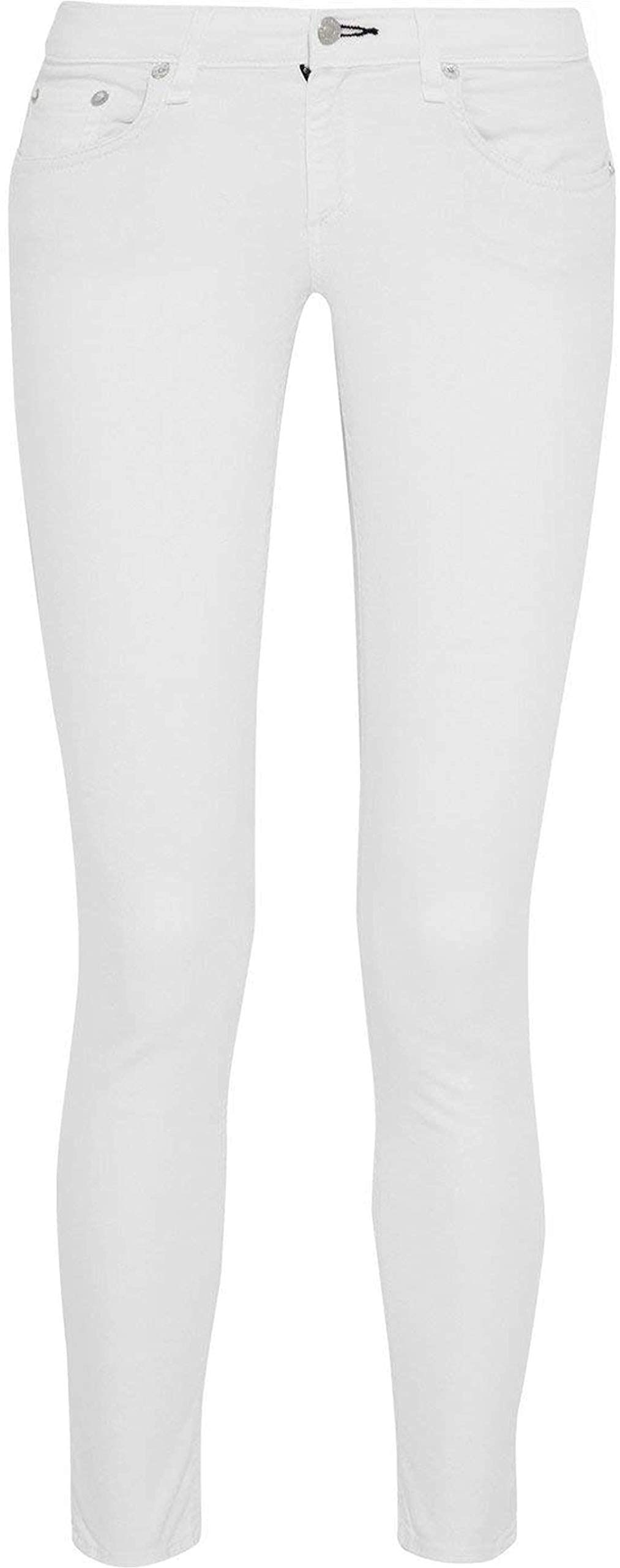 rag & bone Coated White Capri Jeans for Women | High-Waisted Stretch Denim Pants | Casual & Summer Fashion | Perfect for Beach, Travel & Street Style