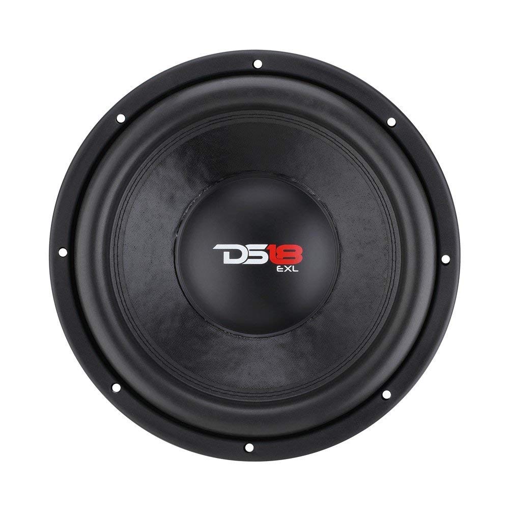 DS18 EXL-X12.4D 12-Inch Car Subwoofer Speaker - 2500W Max Power, 1250W RMS, Dual 4 Ohm Voice Coil, Fiber Glass Dust Cap & Red Aluminum Frame - Premium Bass for Car Audio Systems, Home Theater, and DJ Setups