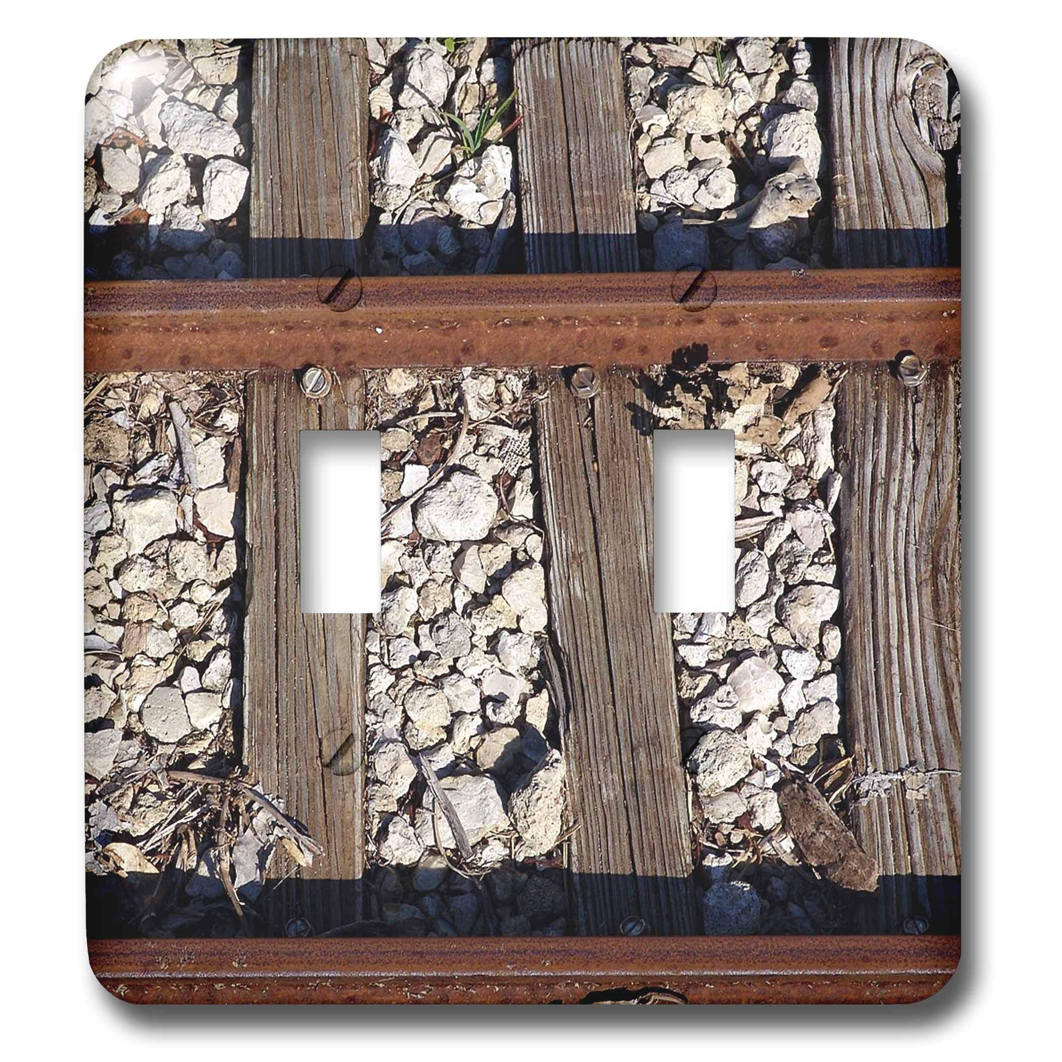 3D Rose Railroad Ties Double Toggle Switch Wall Art - Vintage Train Decor for Home, Office & Man Cave - Perfect for Railroad Enthusiasts & Industrial Style Lovers