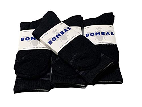 Bombas Black Socks for Men - 4 Pack Large Size - Comfortable & Durable Everyday Wear for Work, Gym & Casual Outfits