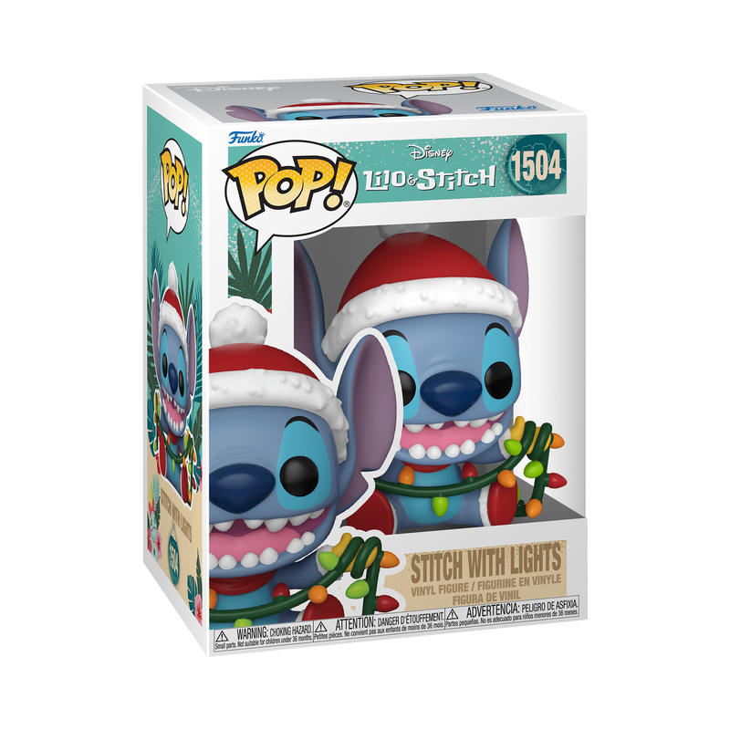 Stitch with Lights Funko Pop! Vinyl Figure #1504 - Glow in The Dark Collectible with Protector Case - Perfect for Disney Fans, Room Decor & Gift Giving