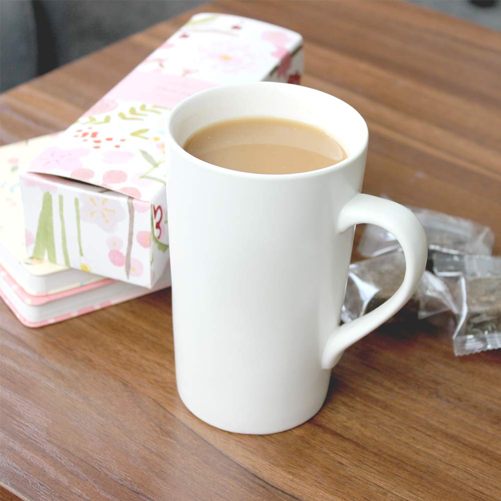 2 Pack 20oz White Ceramic Coffee Mugs - Large Tall Handle Tea Cups for Latte, Cappuccino & Hot Chocolate - Perfect for Home, Office & Coffee Shops