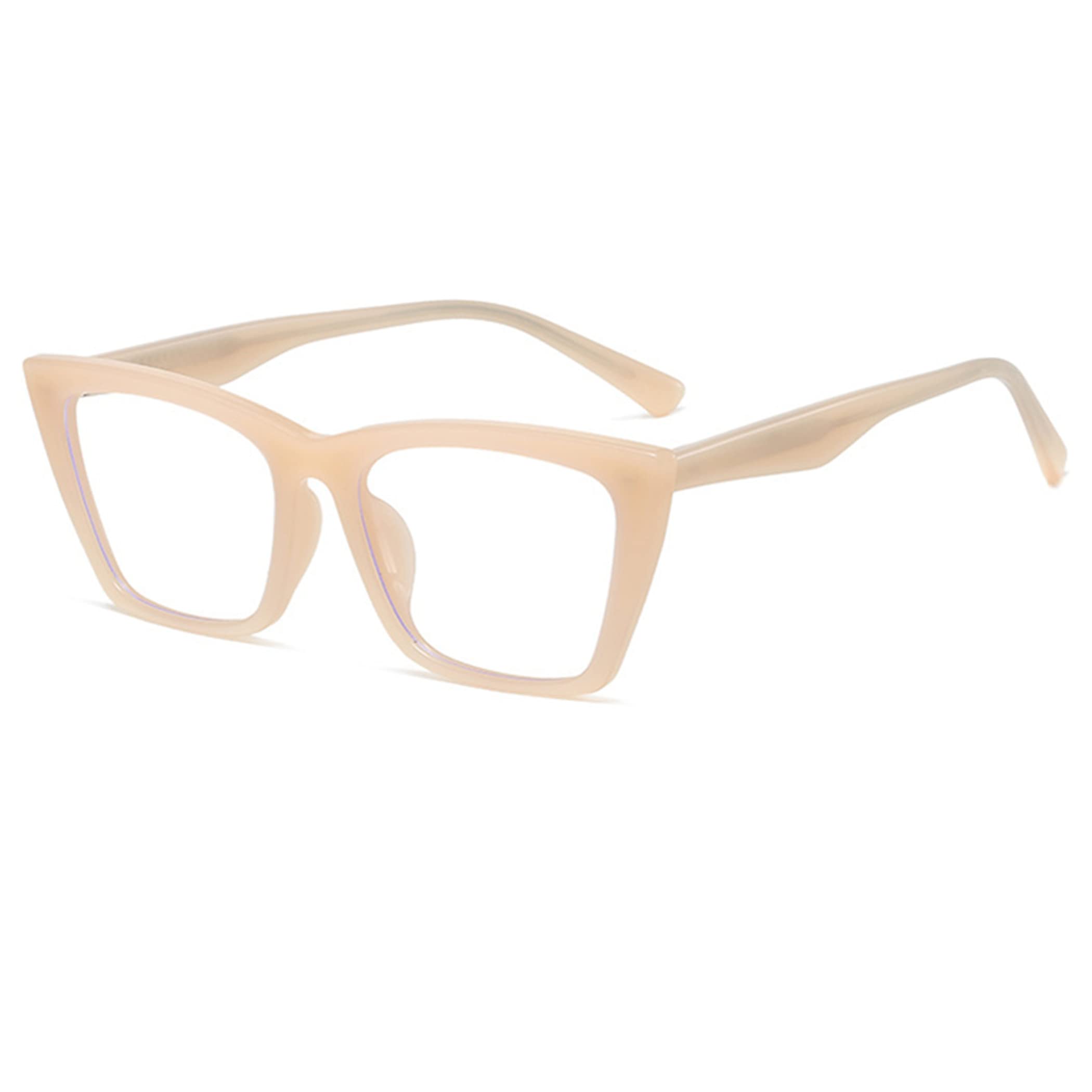 Blue Light Blocking Reading Glasses for Men & Women - Oversized Cat Eye Frame Computer Glasses with UV Protection - Perfect for Office Work, Screen Time & Night Reading