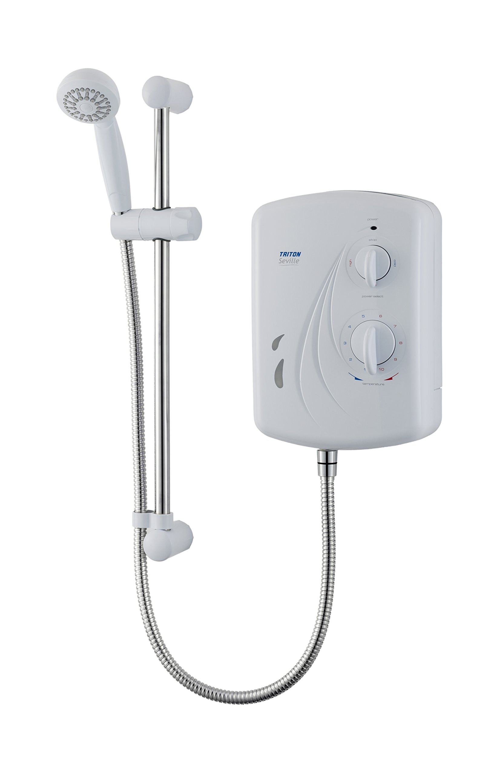Triton Seville 8.5kW Electric Shower - High Power Instant Hot Water Heater for Bathroom & Shower - Perfect for Homes, Apartments, and Small Spaces