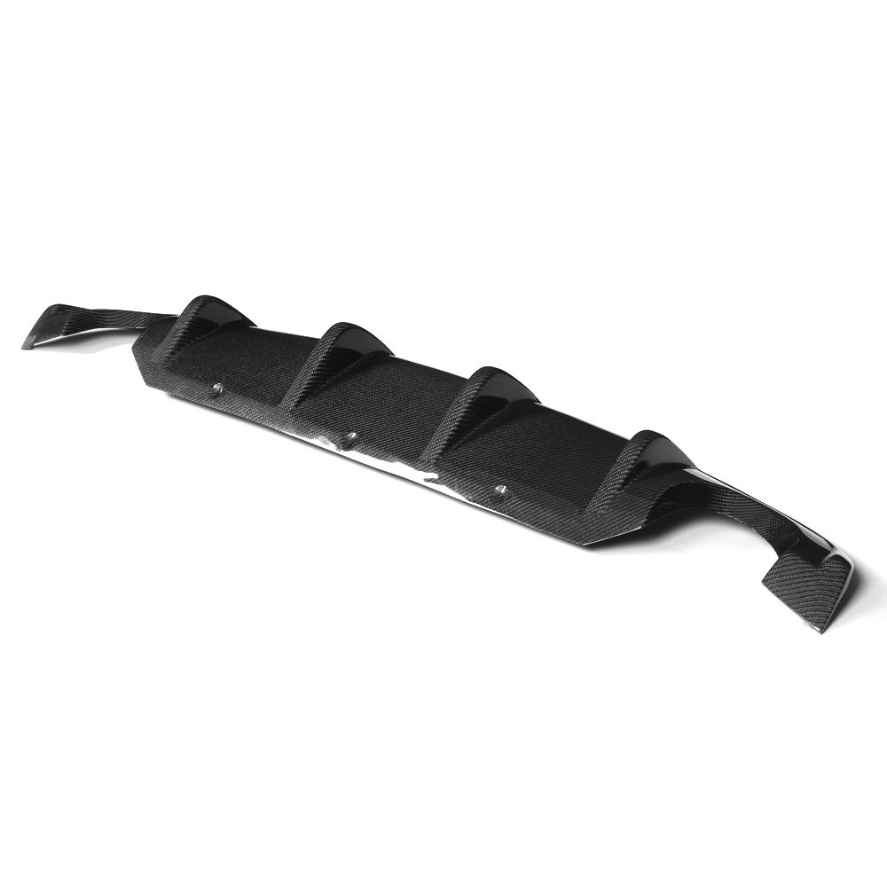 IKON MOTORSPORTS Carbon Fiber Rear Diffuser for 2014-2017 Infiniti Q50 V37 - S Style Rear Bumper Lip Spoiler & Air Dam Underbody Kit | Enhances Aerodynamics & Sporty Look for Street Racing & Car Shows