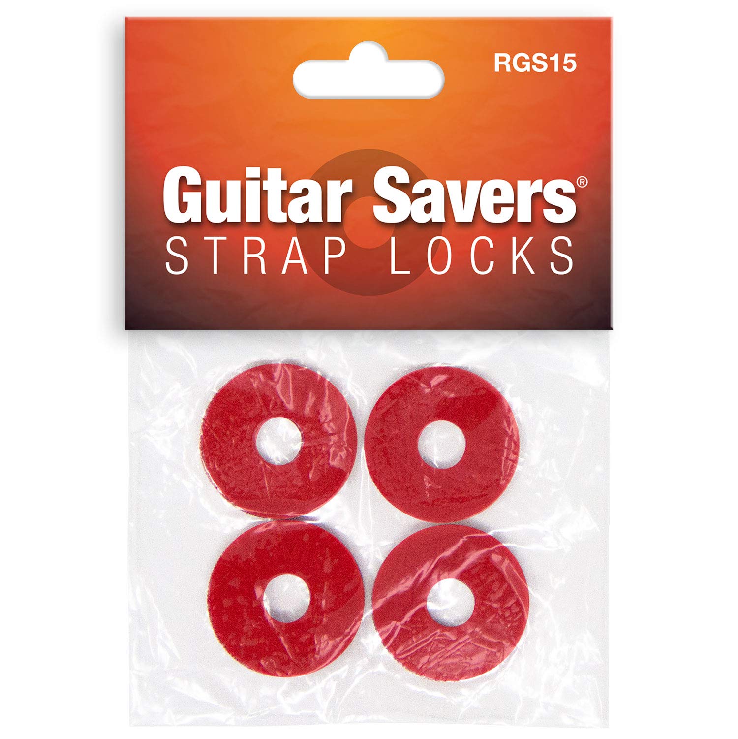 Premium Guitar Strap Locks (2 Pairs) - Secure Red Strap Buttons for Electric/Acoustic Guitar, Bass - Prevent Accidental Drops During Performances & Practice
