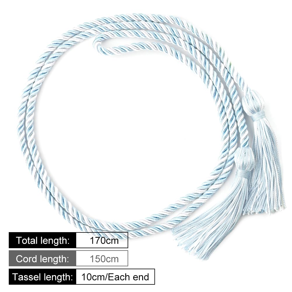 2025 Graduation Honor Cords - Light Blue & White Academic Achievement Cords with Tassel | Perfect for High School & College Graduation Ceremonies, Commencement Decorations & Student Recognition