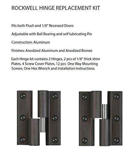 Rockwell Security Hinge Replacement Kit - Heavy Duty Aluminum Door Hinges for Home & Commercial Use - Perfect for Entry Doors, Garage Doors, and Security Gates