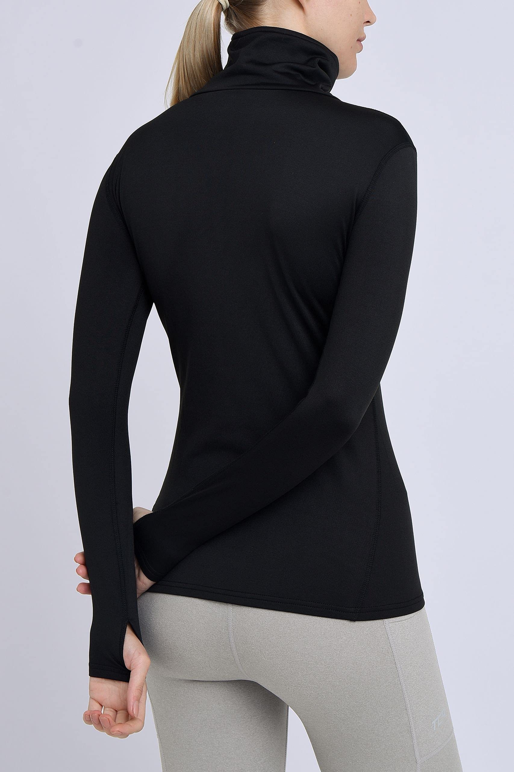 TCA Women's Thermal Running Top - Funnel Neck Warm-Up Shirt for Cold Weather, Winter Jogging & Outdoor Workouts - Moisture-Wicking & Breathable Activewear