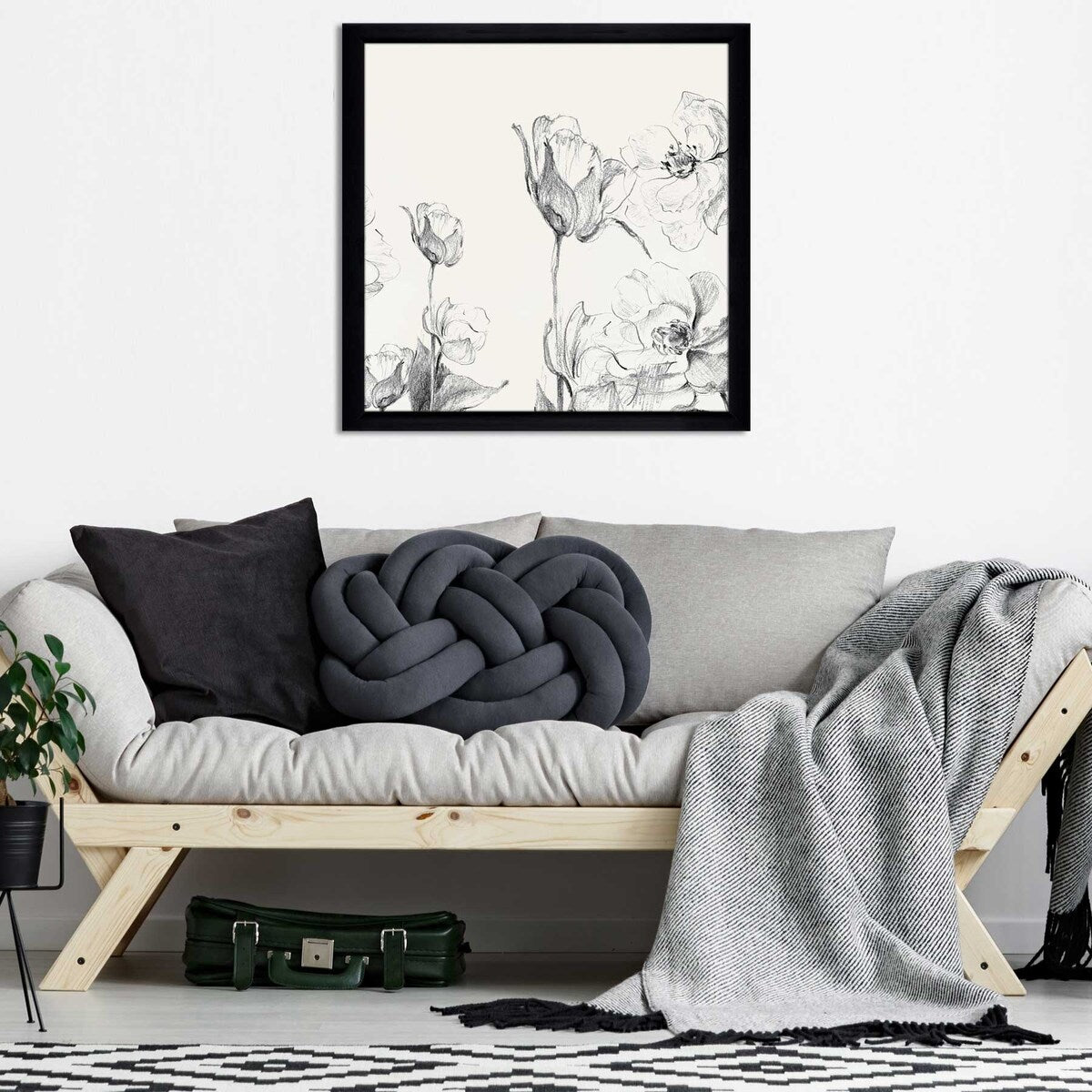 Amaryllis Field Square II Floral Art Print on Acrylic - Modern Home Decor for Living Room, Bedroom & Office Wall