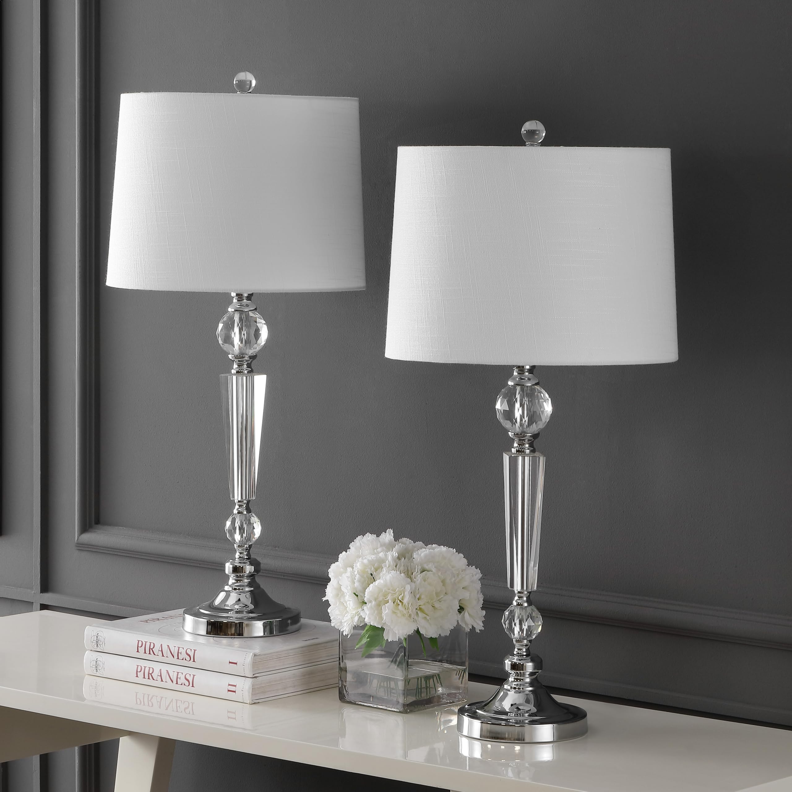 JONATHAN Y JYL2048A-SET2 Set of 2 Modern Crystal LED Table Lamps - 29.5